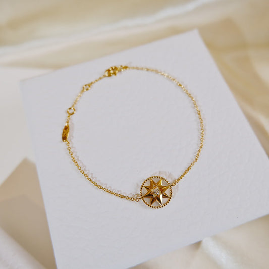 Luxury DiorLUCKY STAR 1 DIAMOND GOLD BRACELET