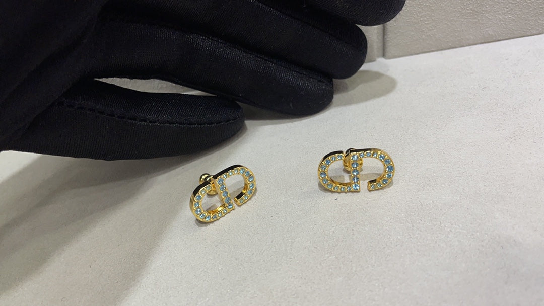 Luxury DiorPETIT DIAMOND GOLD STUD EARRINGS