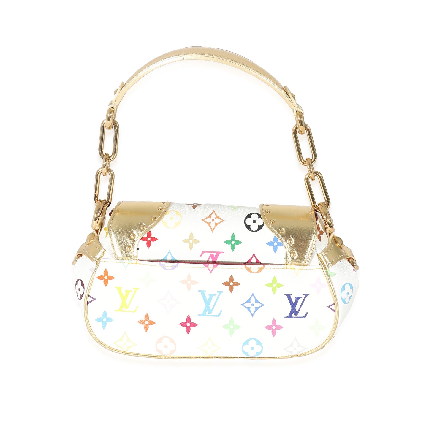 Louis Vuitton Louis Vuitton White Multicolor Monogram Canvas Gold Marilyn