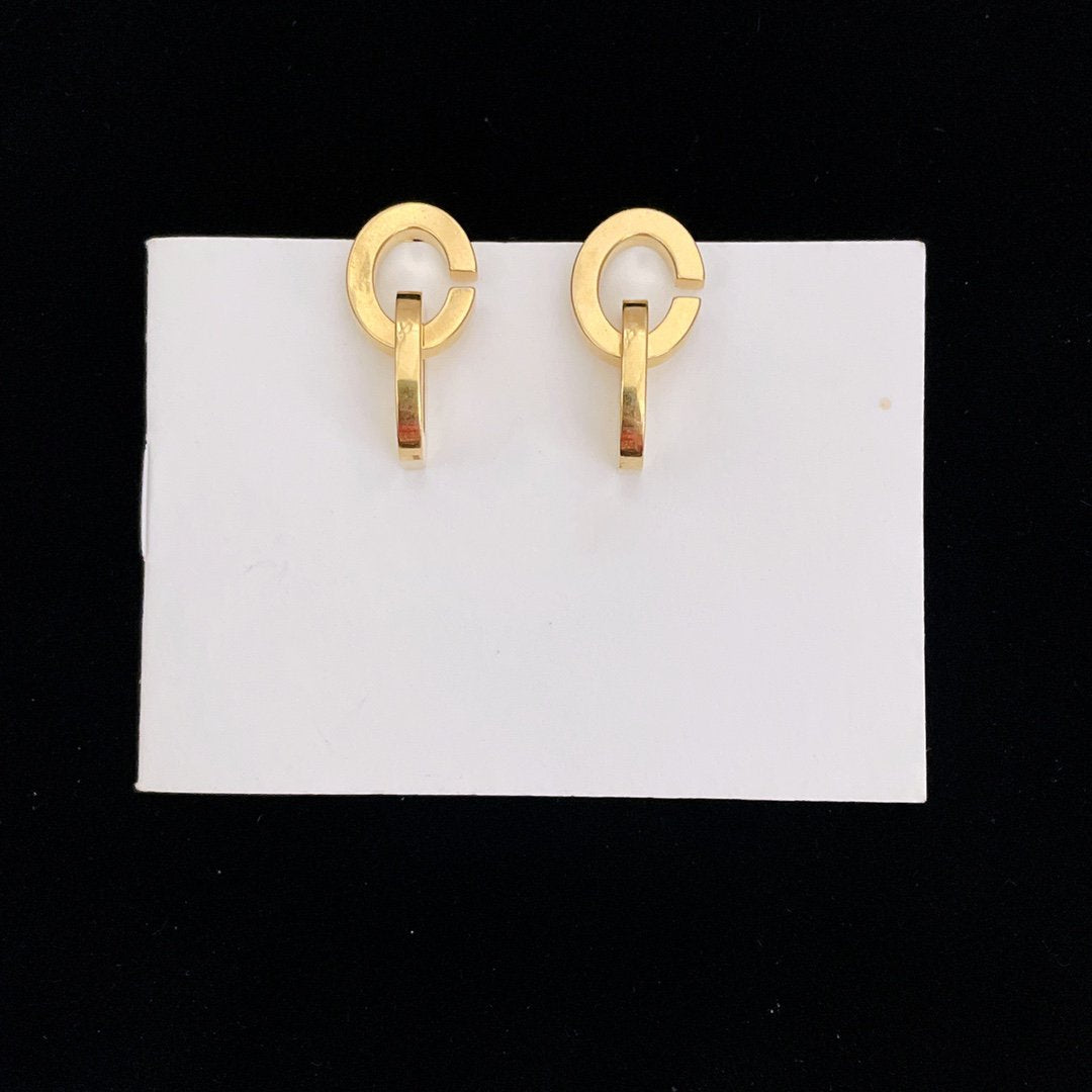 Luxury DiorDROP GOLD EARRINGS