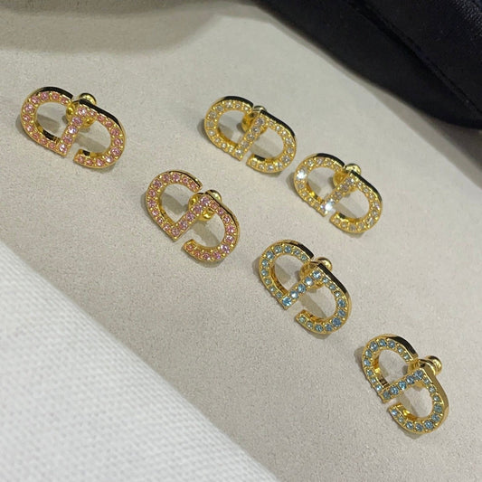 Luxury DiorPETIT DIAMOND GOLD EARRINGS
