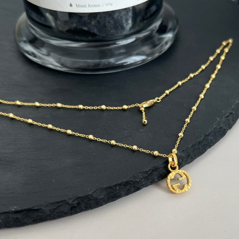 Luxury Gucci GG BALL CHAIN GOLD NECKLACE