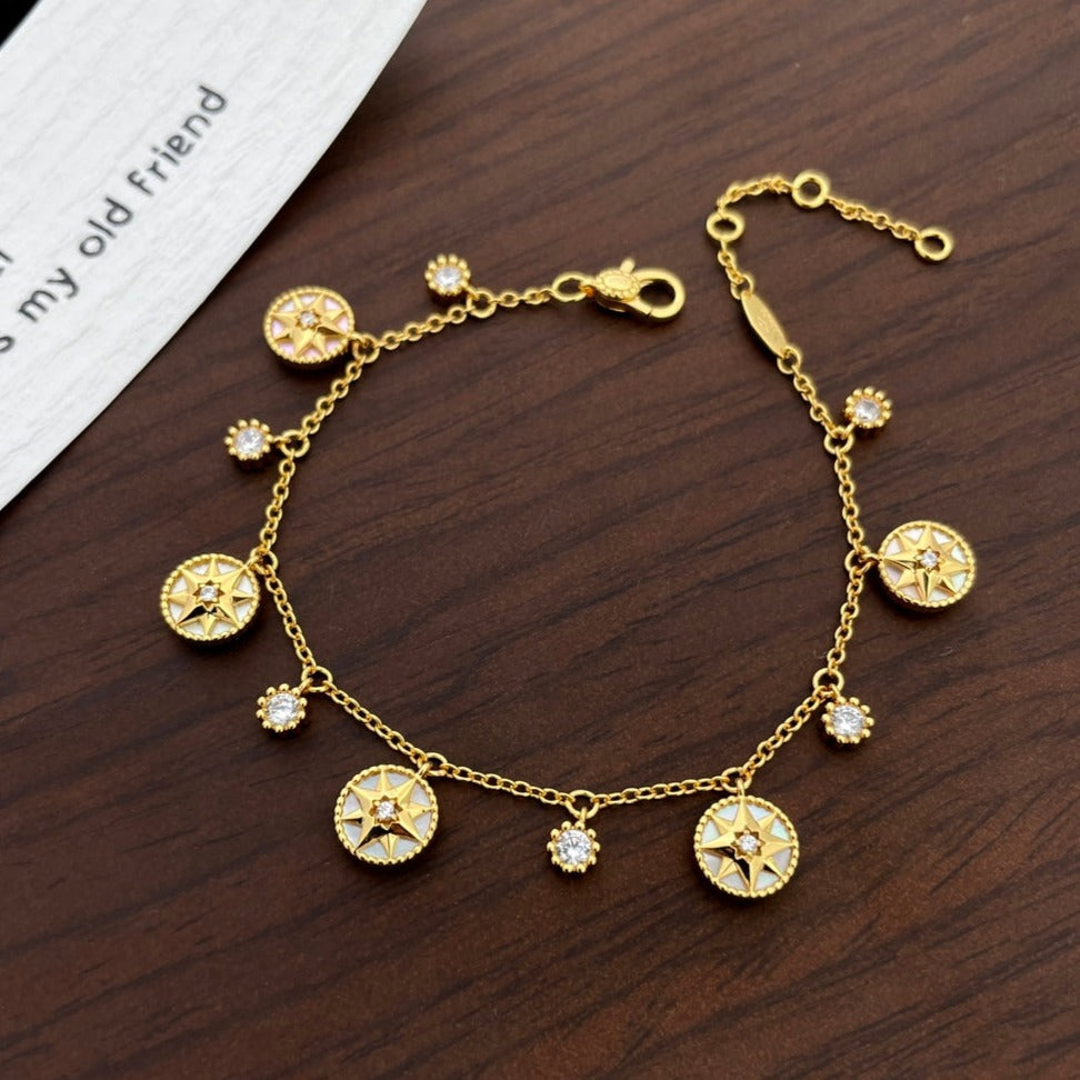 Luxury DiorLUCKY STAR 5 MOTIF 6 DIAMOND BRACELET