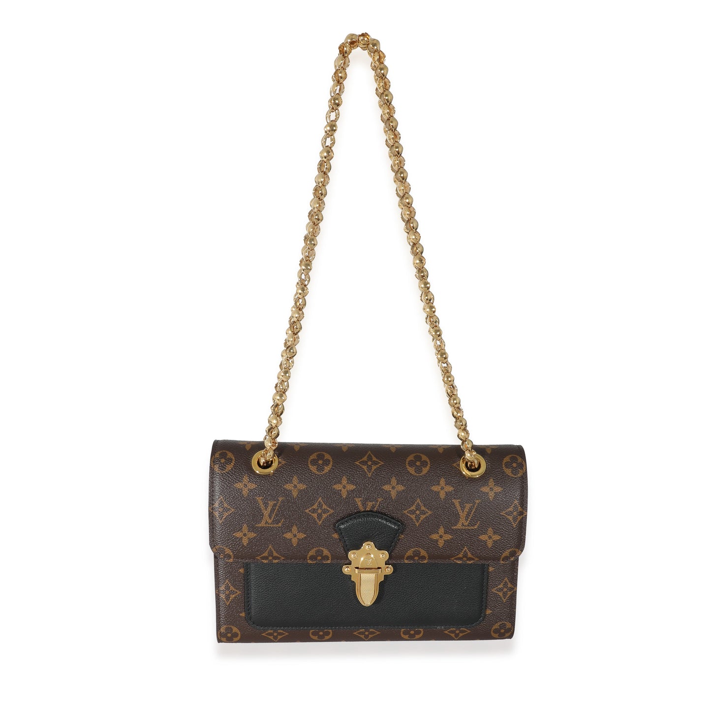 Louis Vuitton Louis Vuitton Black Taurillon Monogram Canvas Victoire Chain Bag