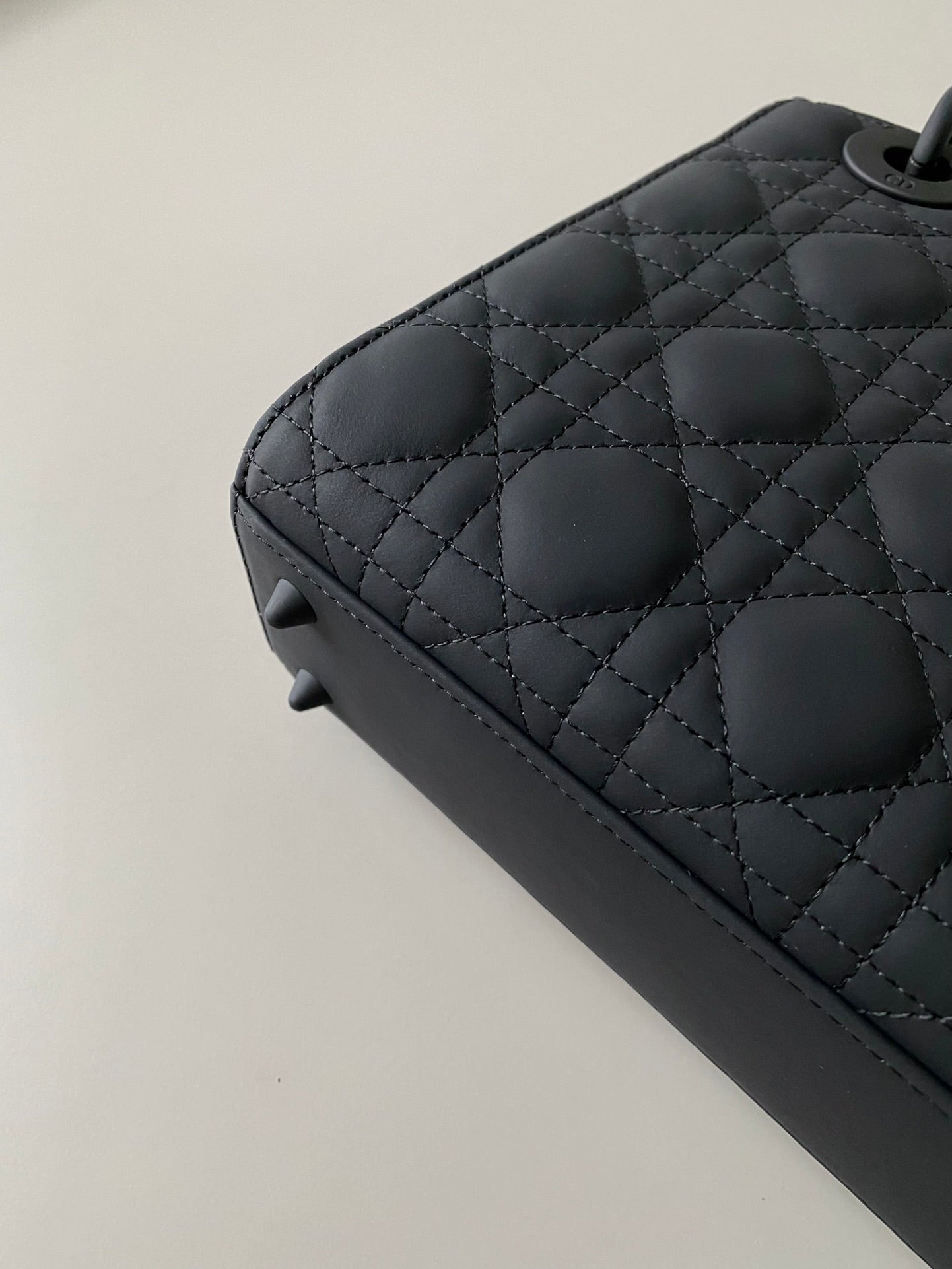 Luxury DiorSMALL LADY 20 MY ABC ALL BLACK LAMBSKIN
