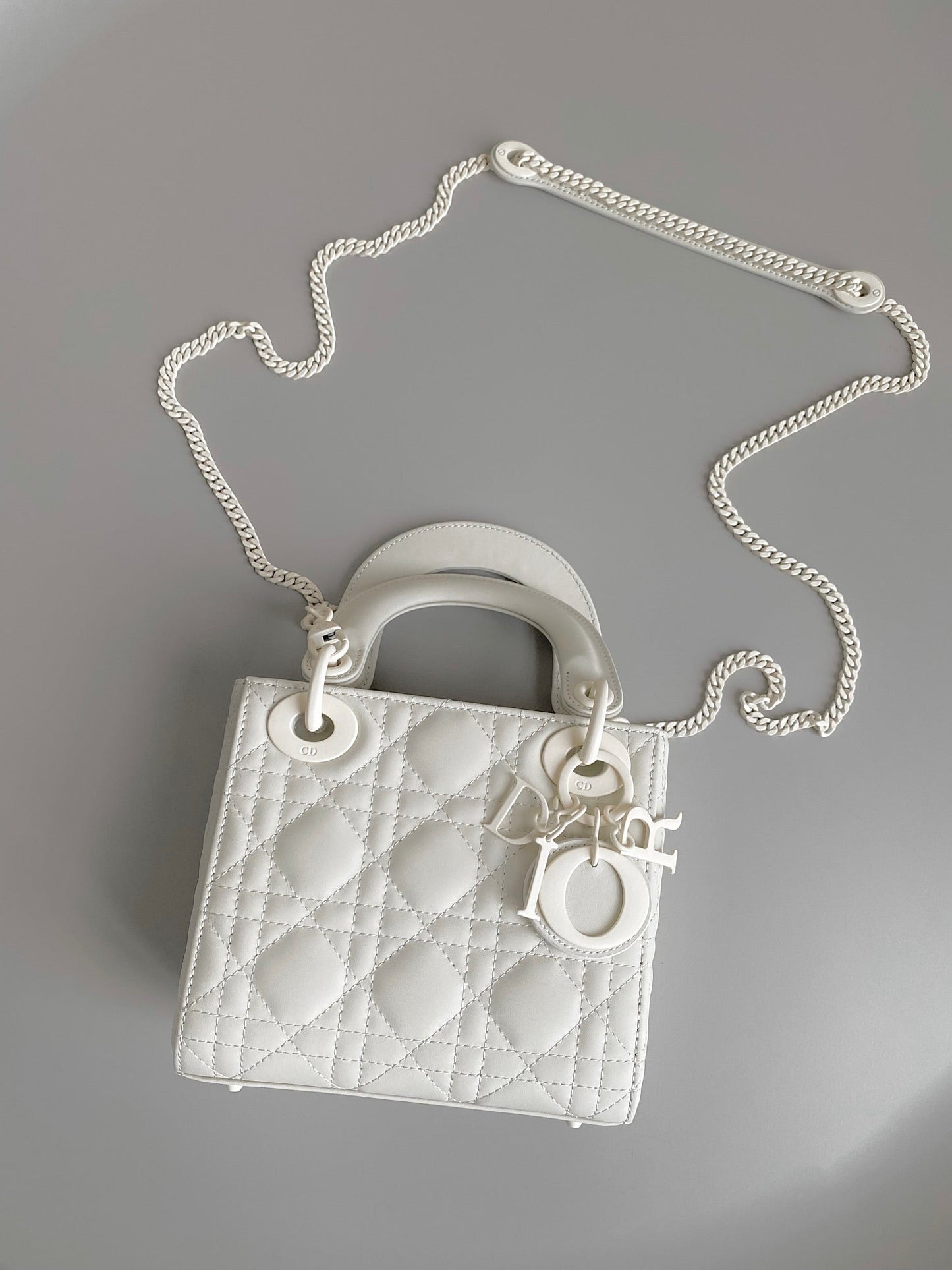 Luxury DiorMINI LADY 17 MY ABC WHITE LAMBSKIN