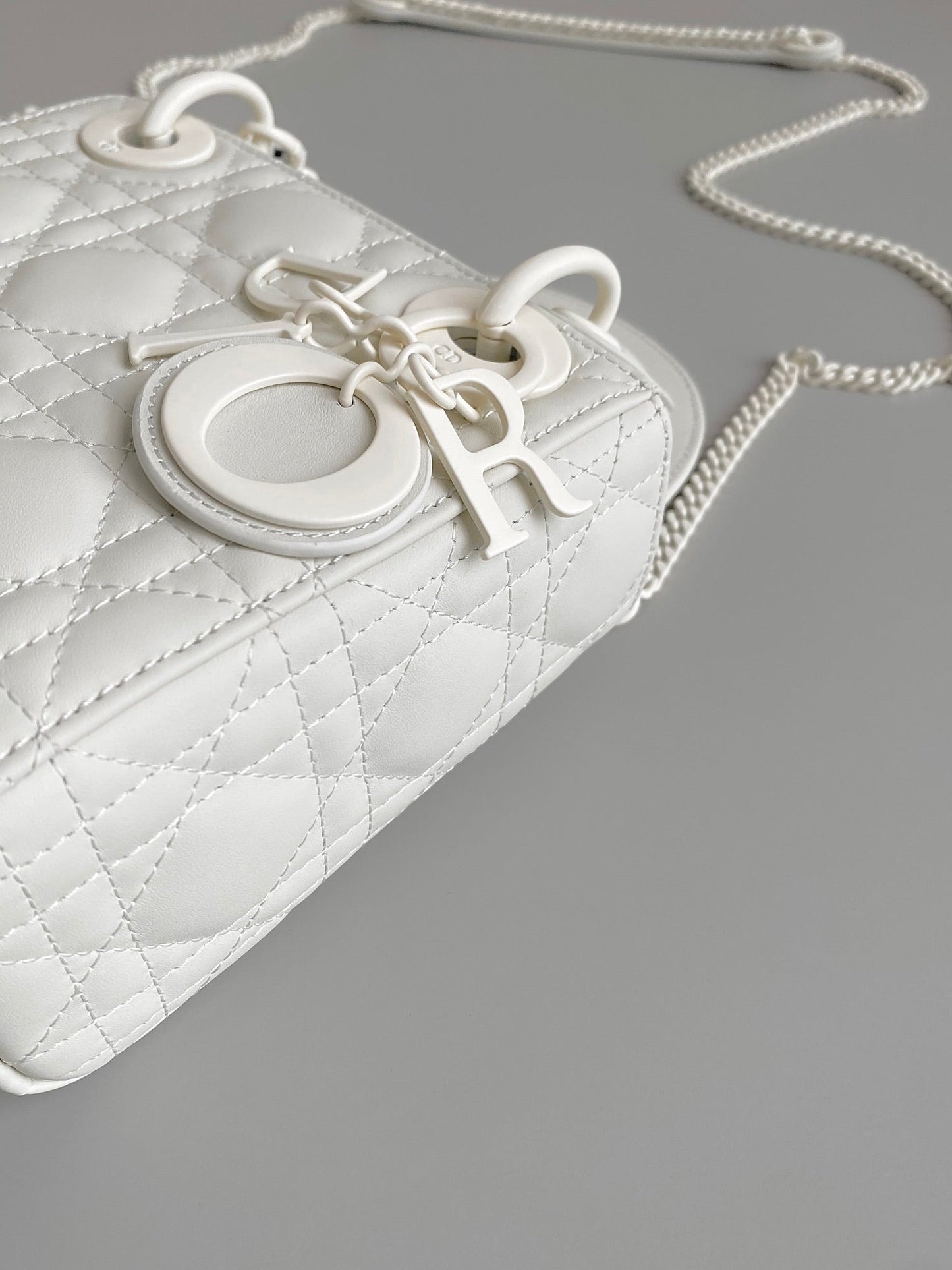 Luxury DiorMINI LADY 17 MY ABC WHITE LAMBSKIN