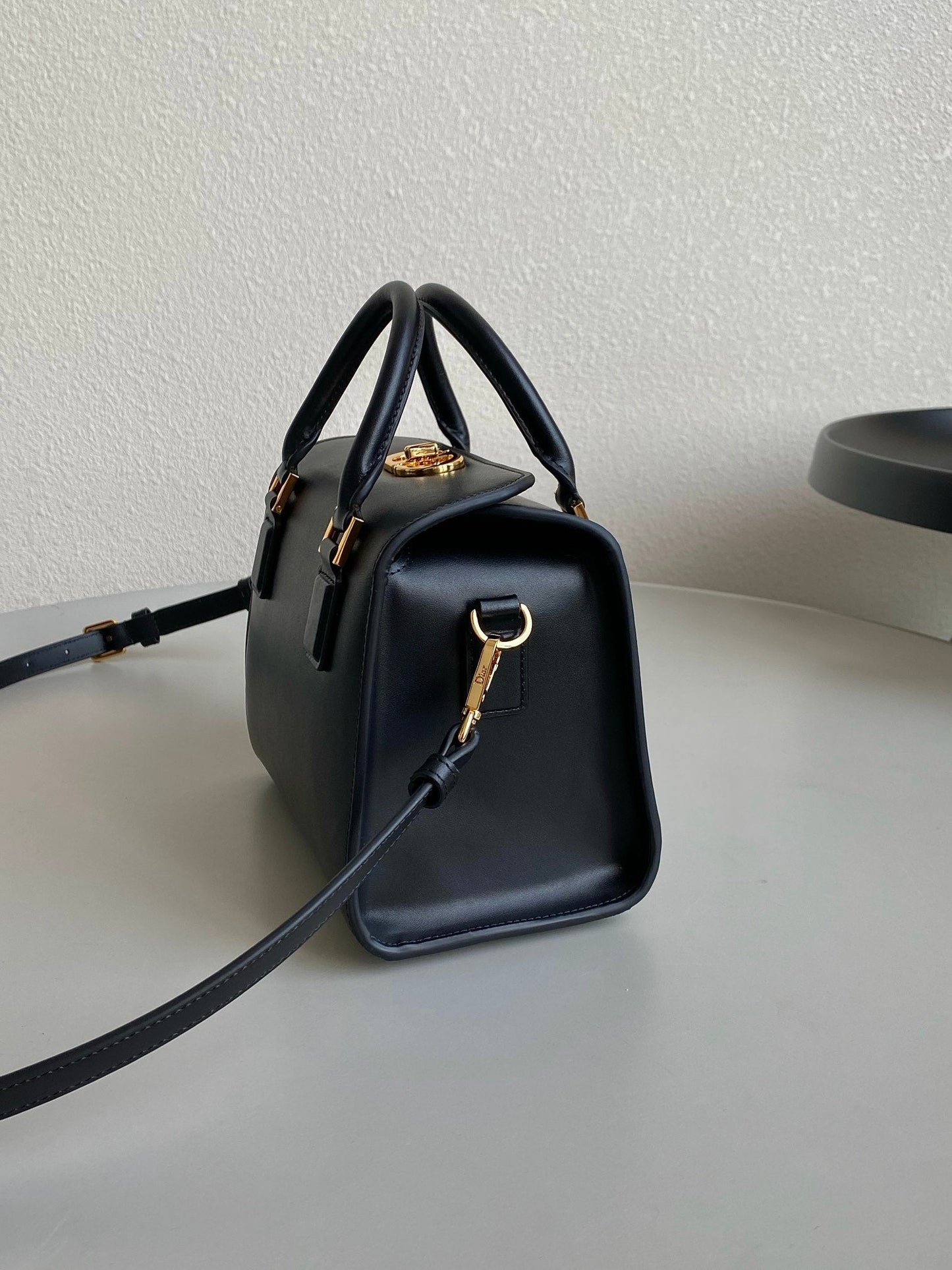Luxury DiorSMALL BOSTON 22 BLACK BOX CALFSKIN