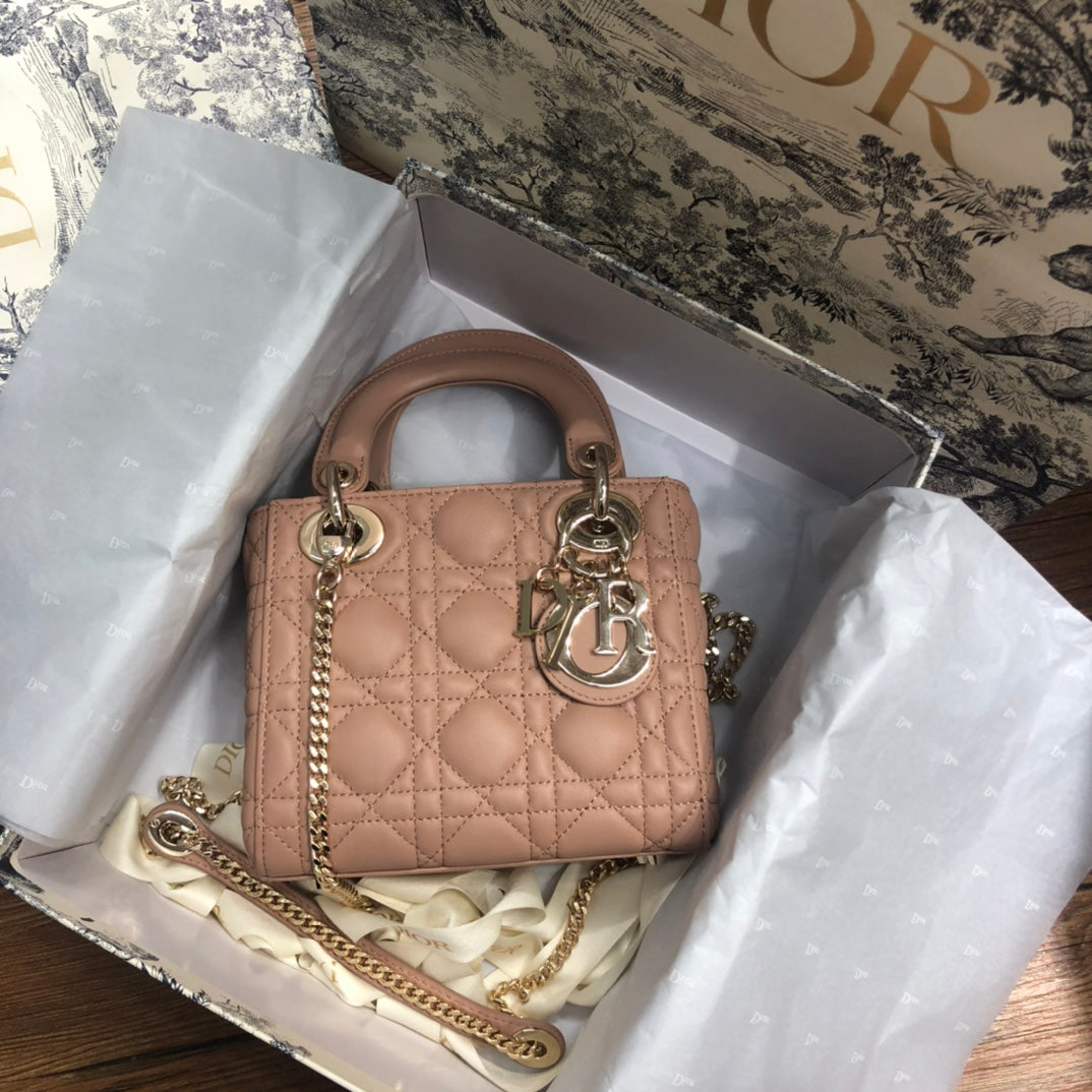 Luxury DiorMINI LADY 17 MY ABC BEIGE LAMBSKIN