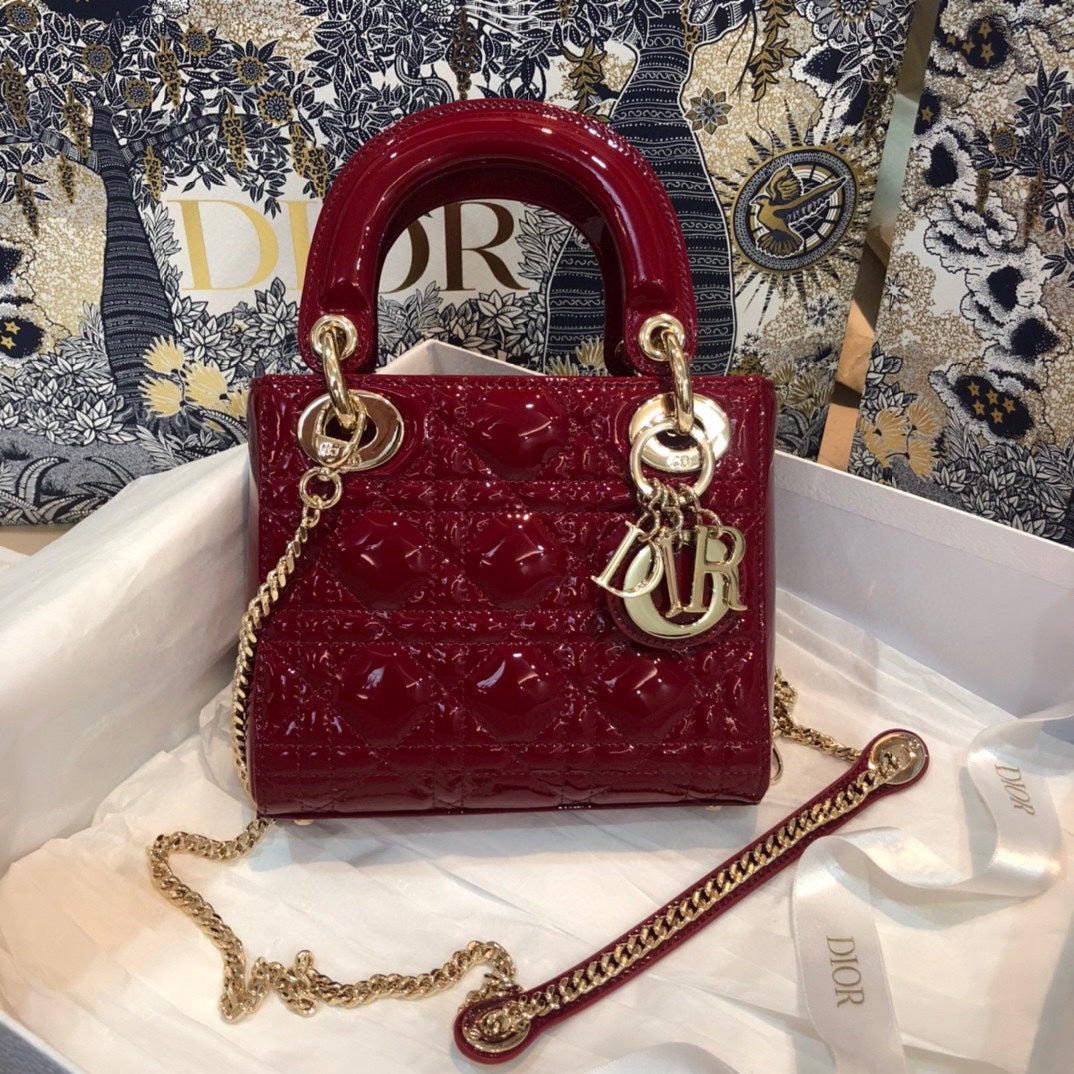 Luxury DiorMINI LADY 17 MY ABC RED CALFSKIN