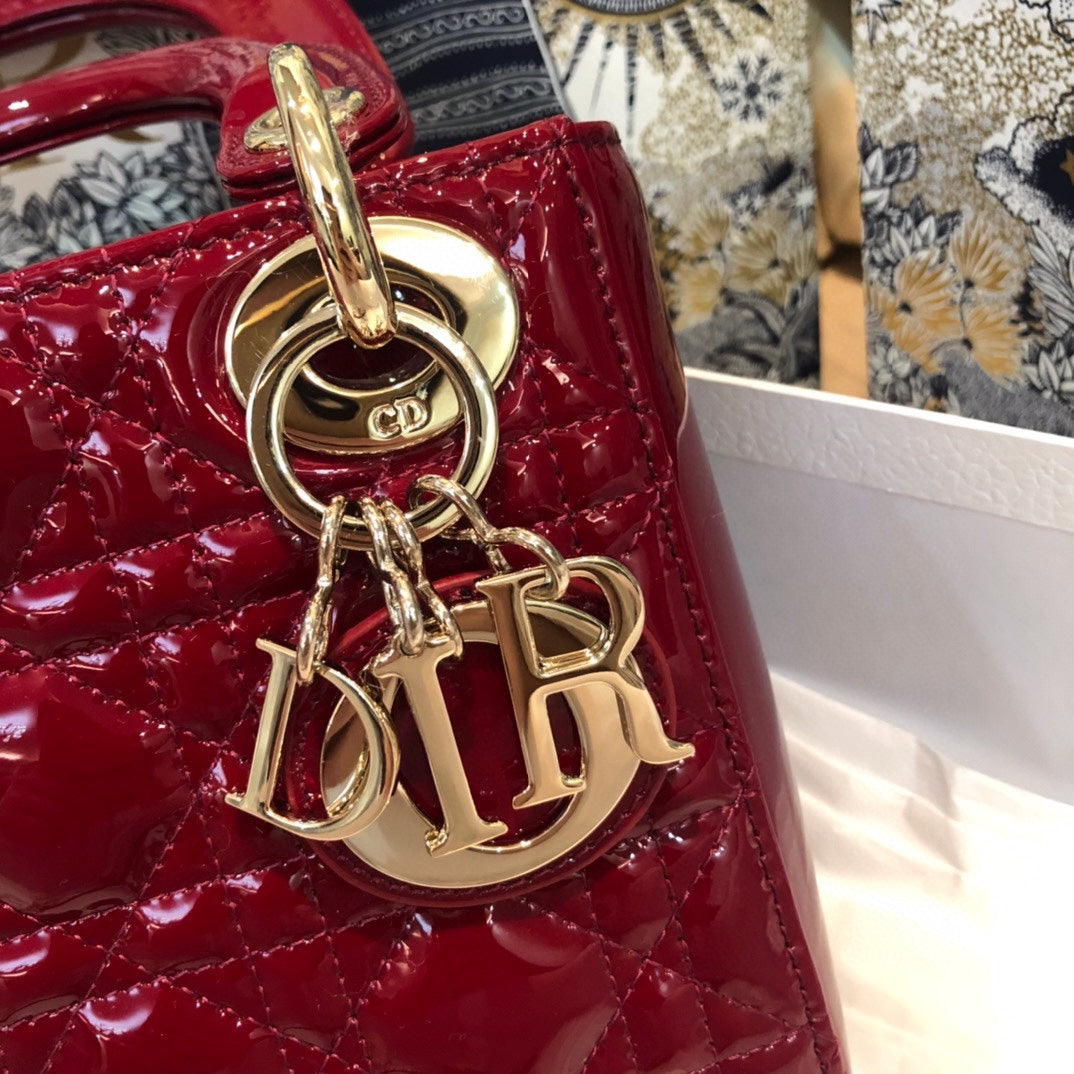 Luxury DiorMINI LADY 17 MY ABC RED CALFSKIN