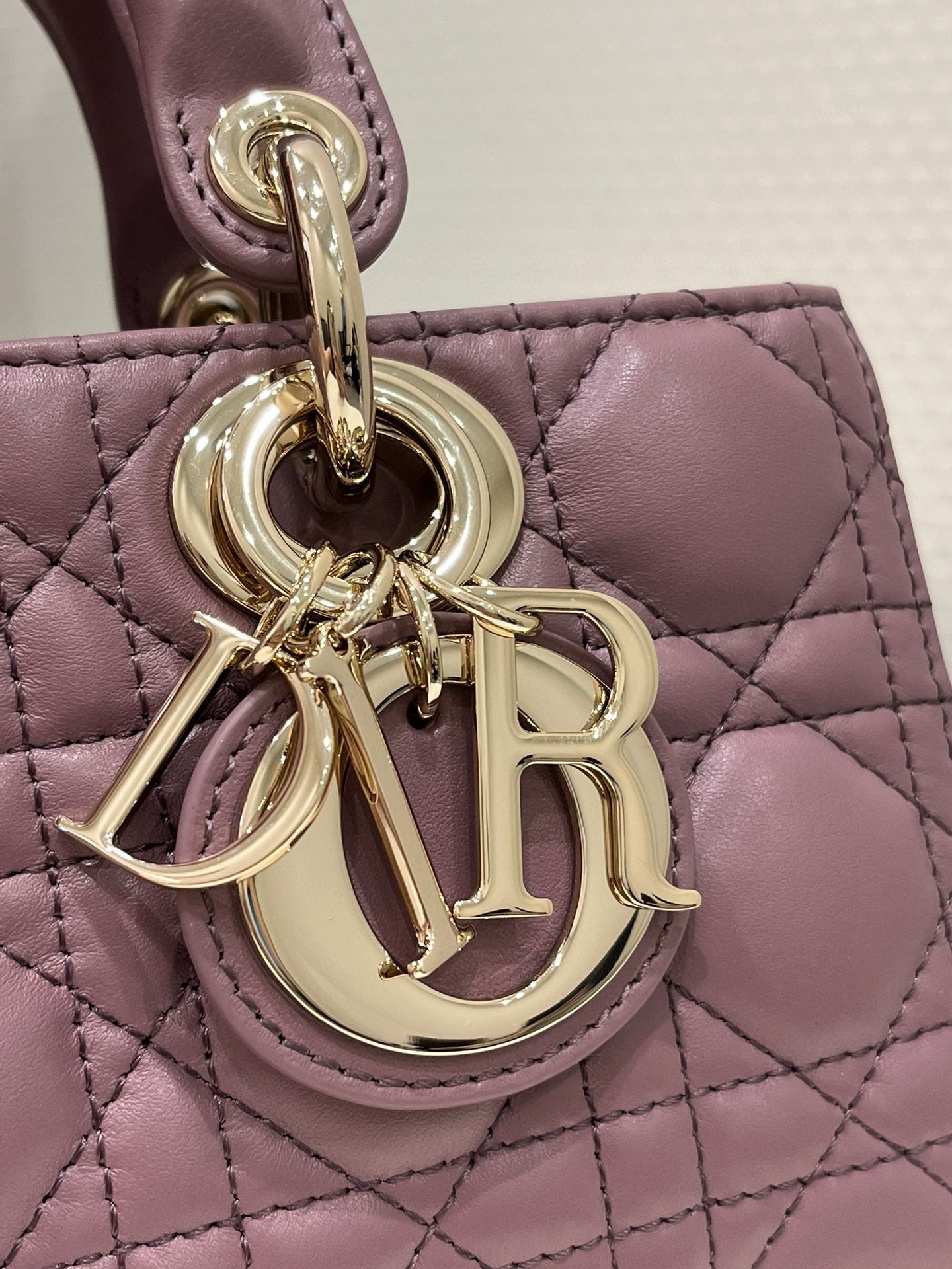 Luxury DiorSMALL LADY D-JOY 22 PURPLE LAMBSKIN