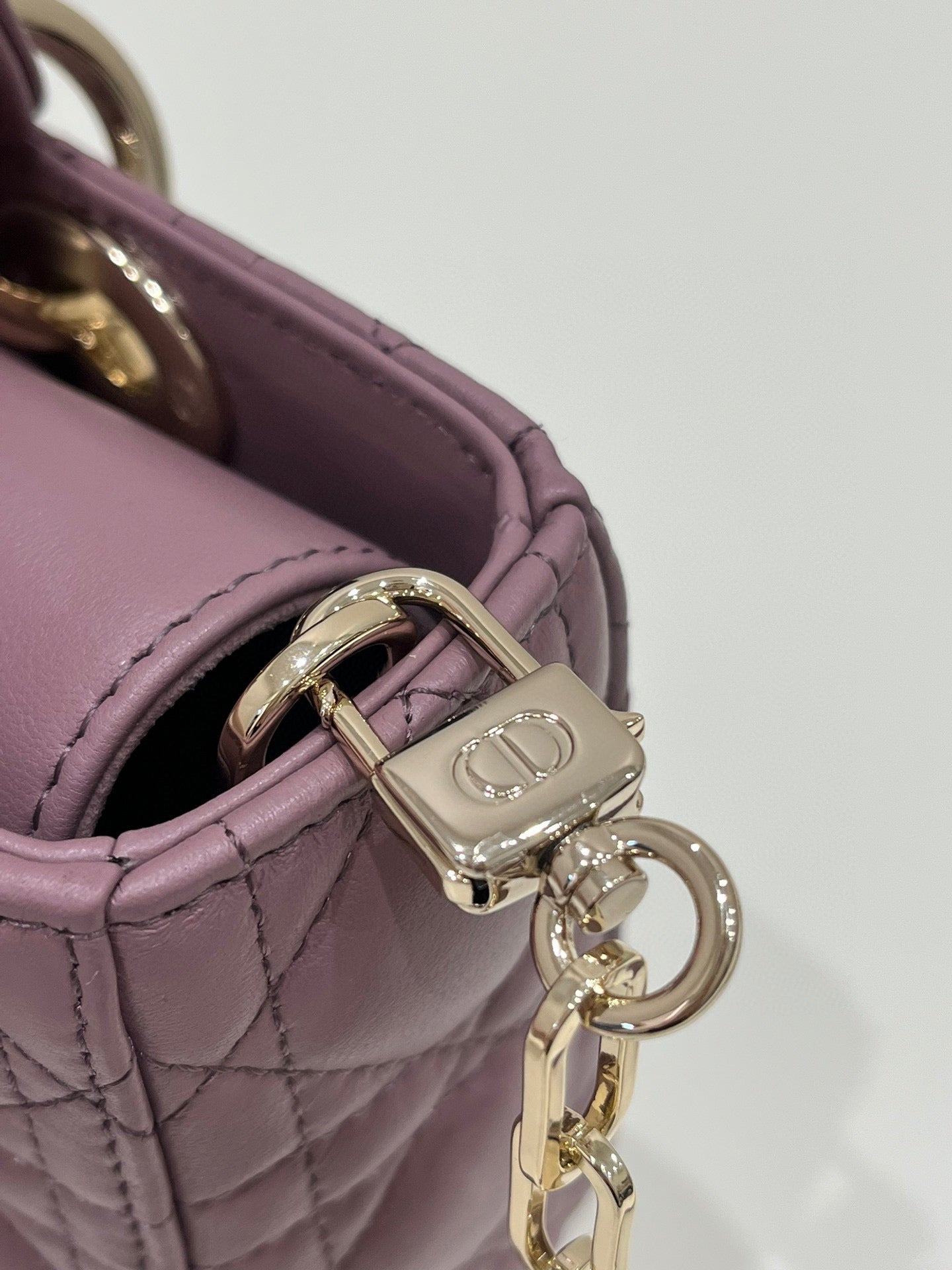 Luxury DiorSMALL LADY D-JOY 22 PURPLE LAMBSKIN