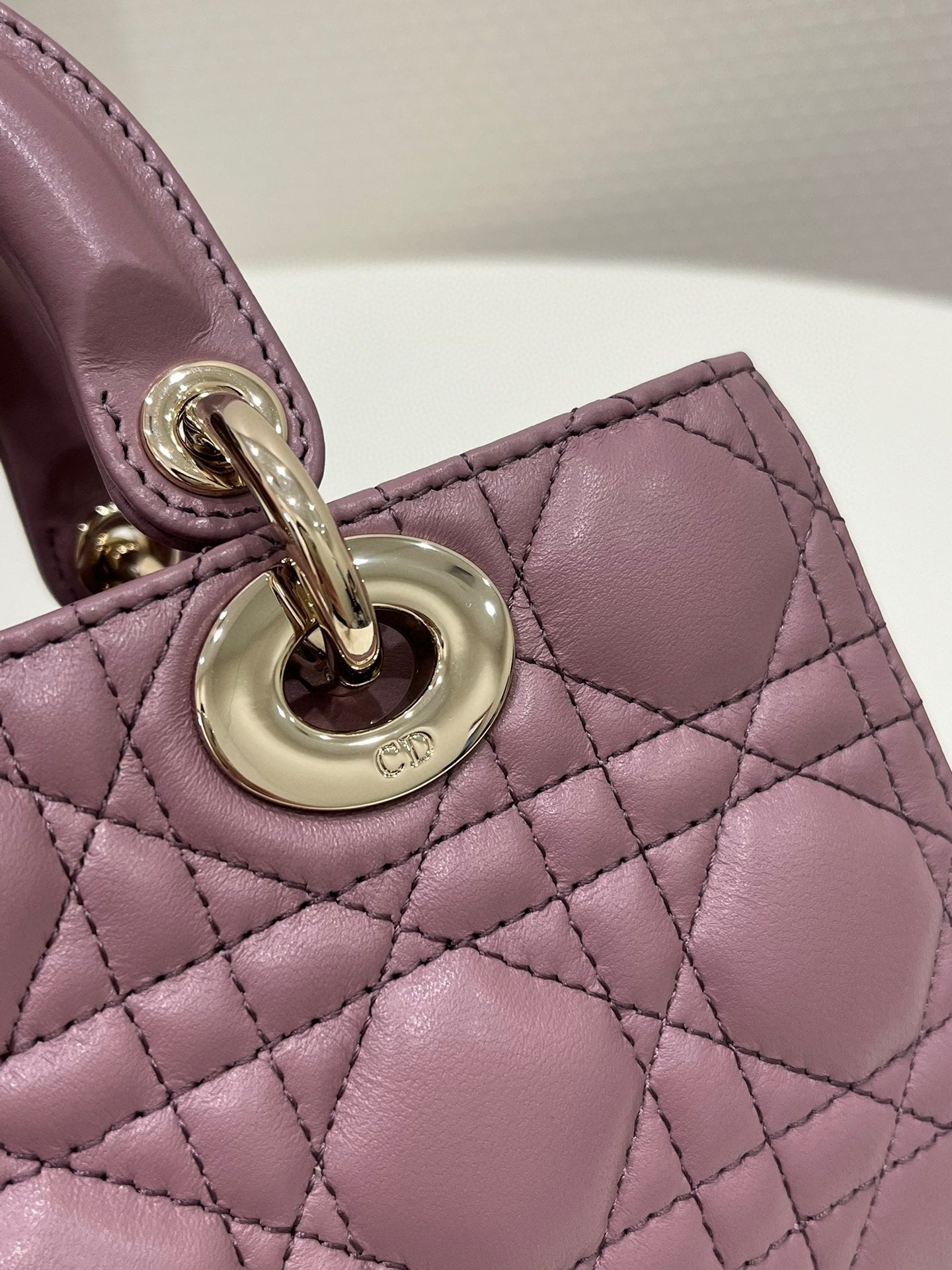 Luxury DiorSMALL LADY D-JOY 22 PURPLE LAMBSKIN