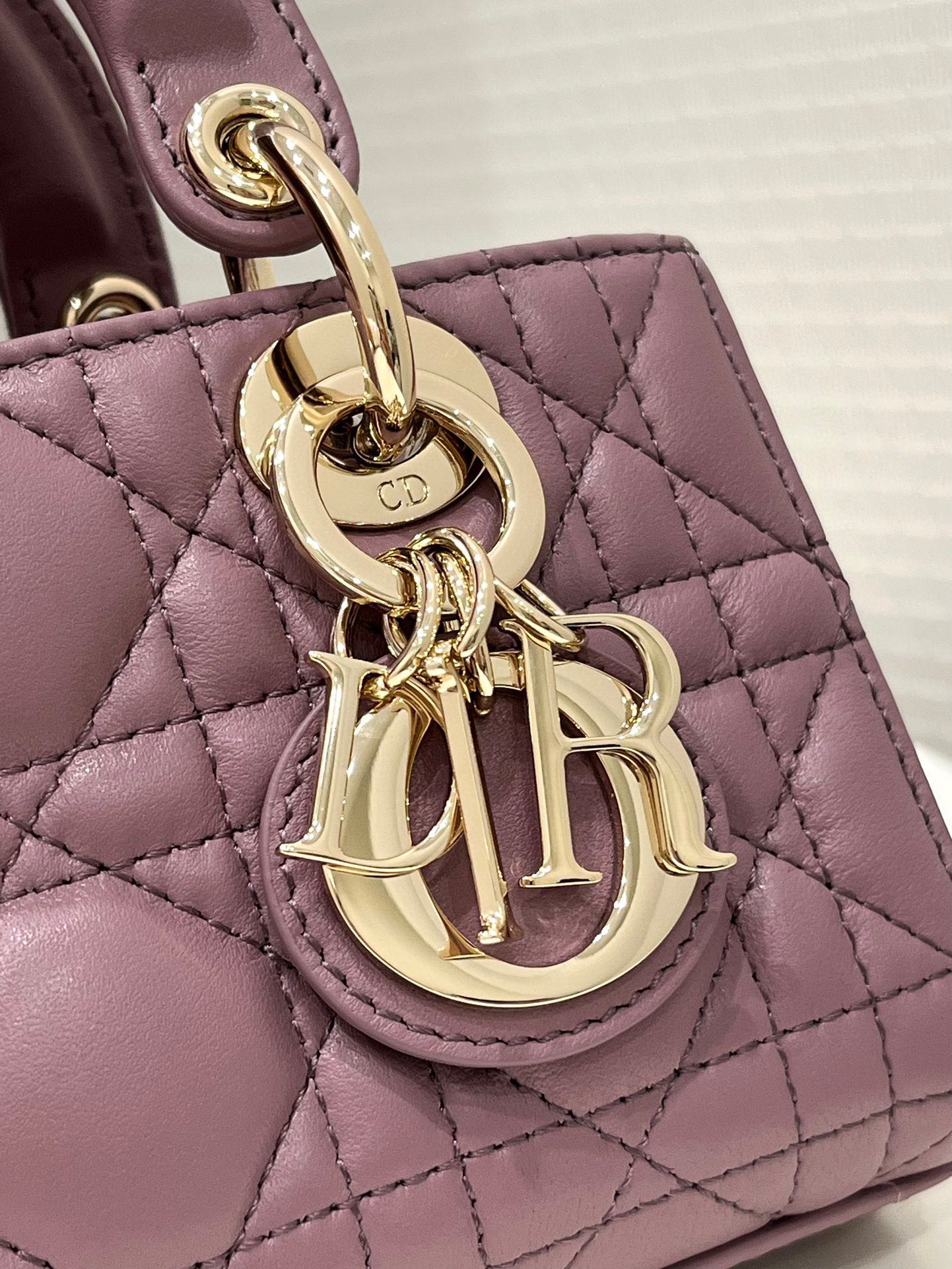 Luxury DiorLADY D-JOY 16 MICRO PURPLE LAMBSKIN