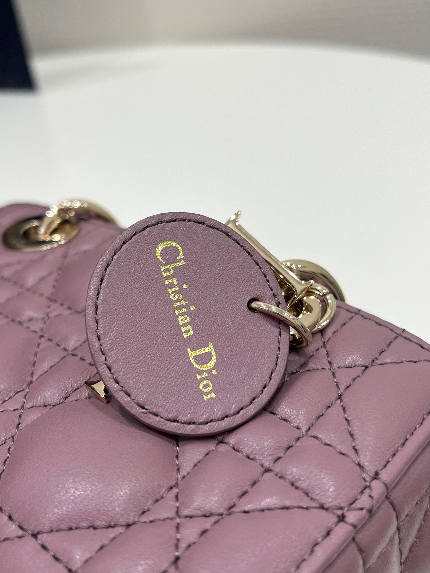 Luxury DiorLADY D-JOY 16 MICRO PURPLE LAMBSKIN