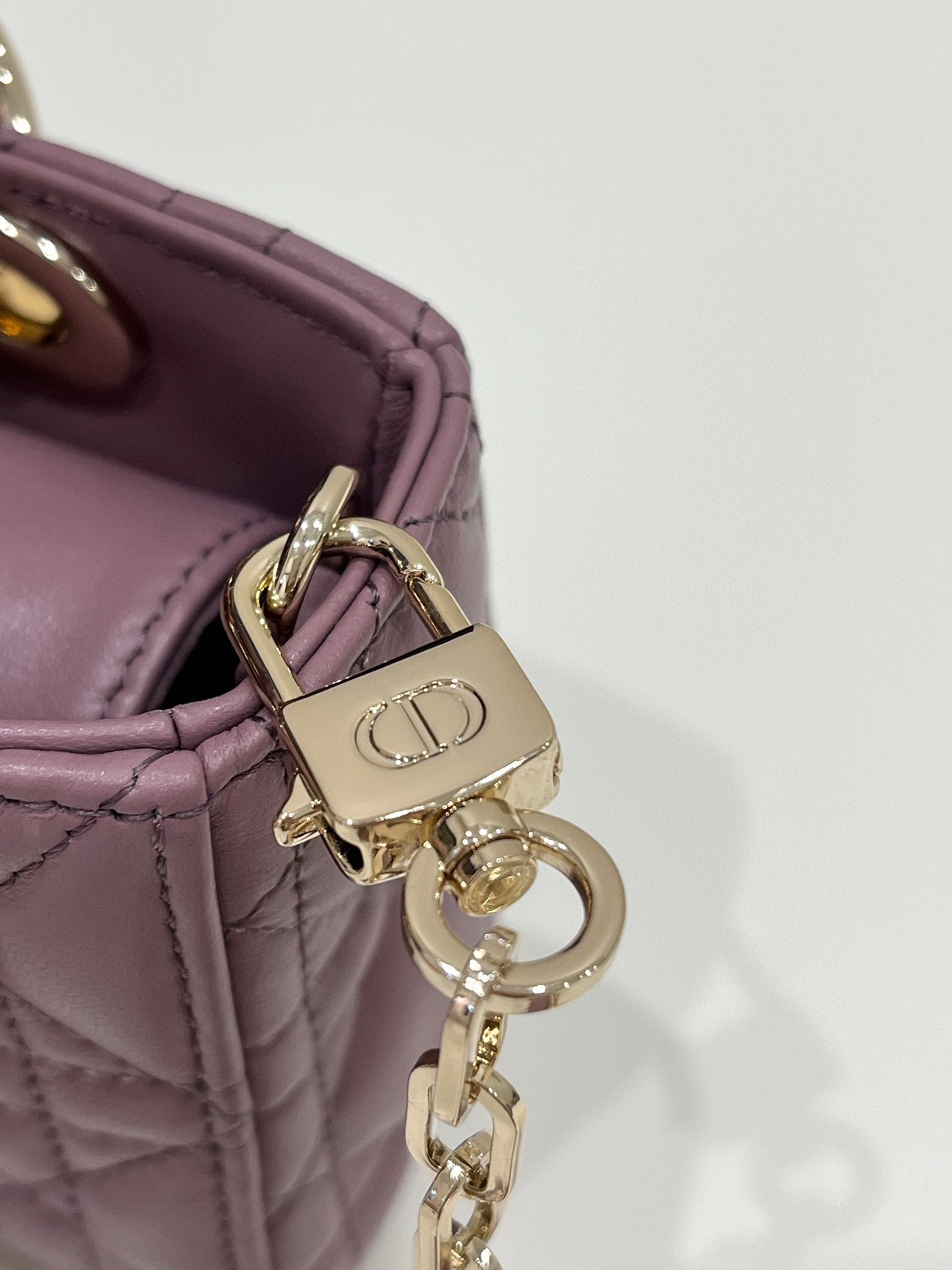Luxury DiorLADY D-JOY 16 MICRO PURPLE LAMBSKIN