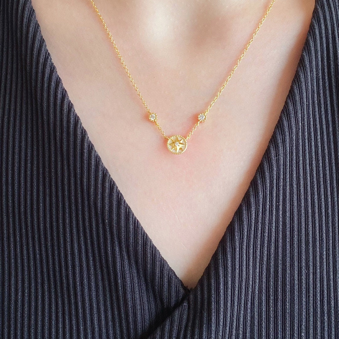 Luxury DiorROSE VENTS 2 DIAMOND PINK GOLD NECKLACE