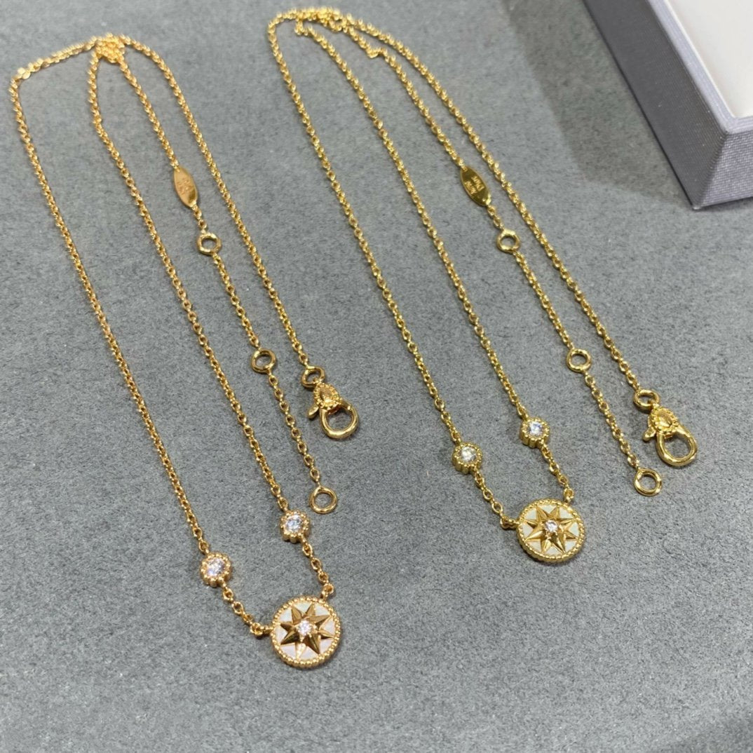 Luxury DiorROSE VENTS 2 DIAMOND PINK GOLD NECKLACE