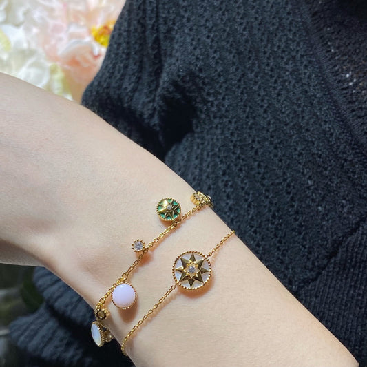 Luxury DiorLUCKY STAR MULTI COLOR 5 MOTIF 6 DIAMOND BRACELET