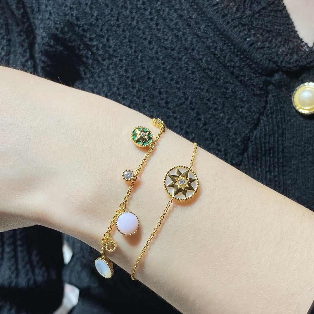 Luxury DiorLUCKY STAR MULTI COLOR 5 MOTIF 6 DIAMOND BRACELET