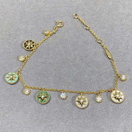 Luxury DiorLUCKY STAR MULTI COLOR 5 MOTIF 6 DIAMOND BRACELET