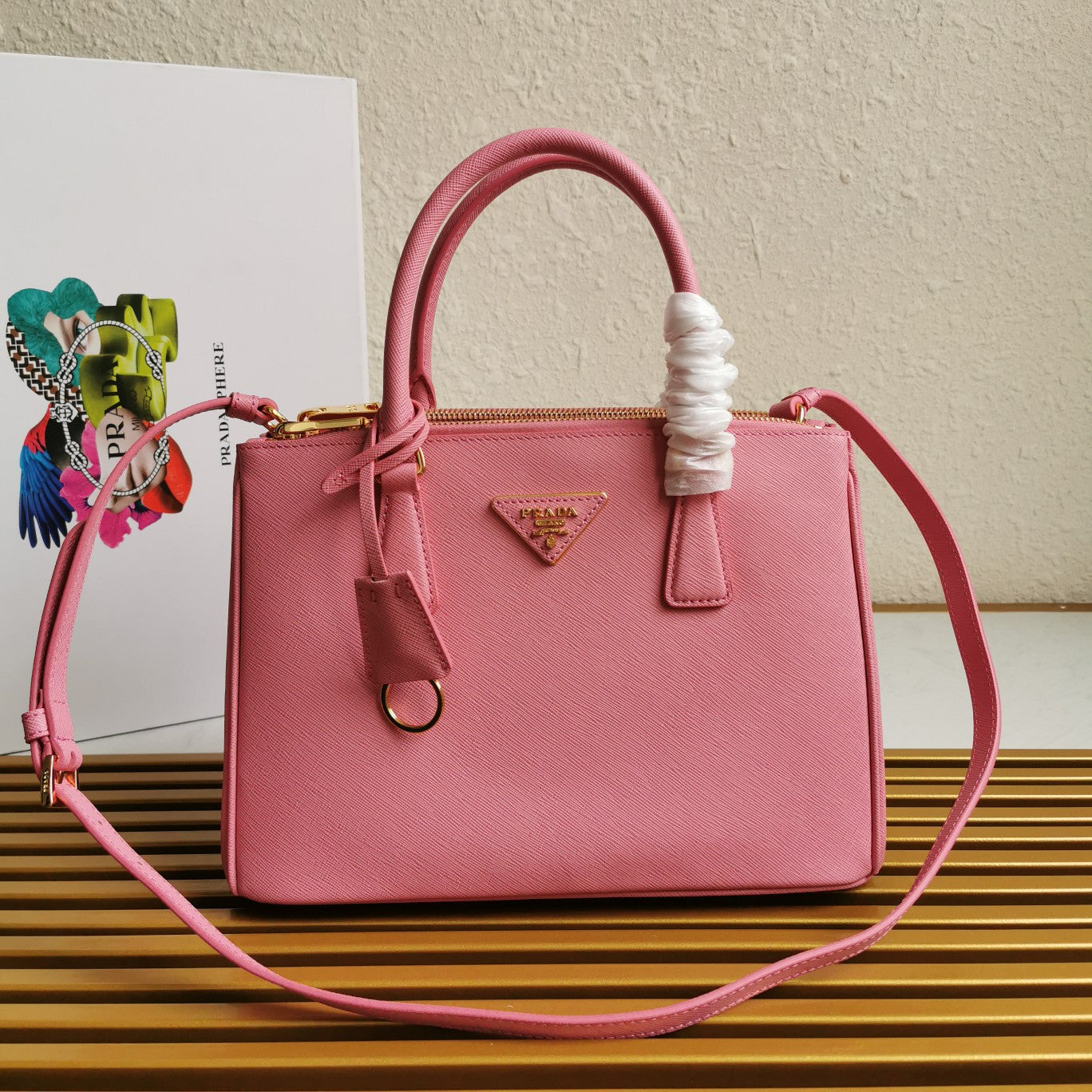 Luxury PradaMEDIUM GALLERIA 28 PINK SAFFIANO LEATHER