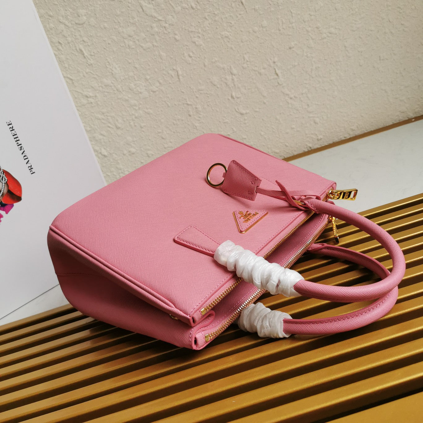 Luxury PradaMEDIUM GALLERIA 28 PINK SAFFIANO LEATHER