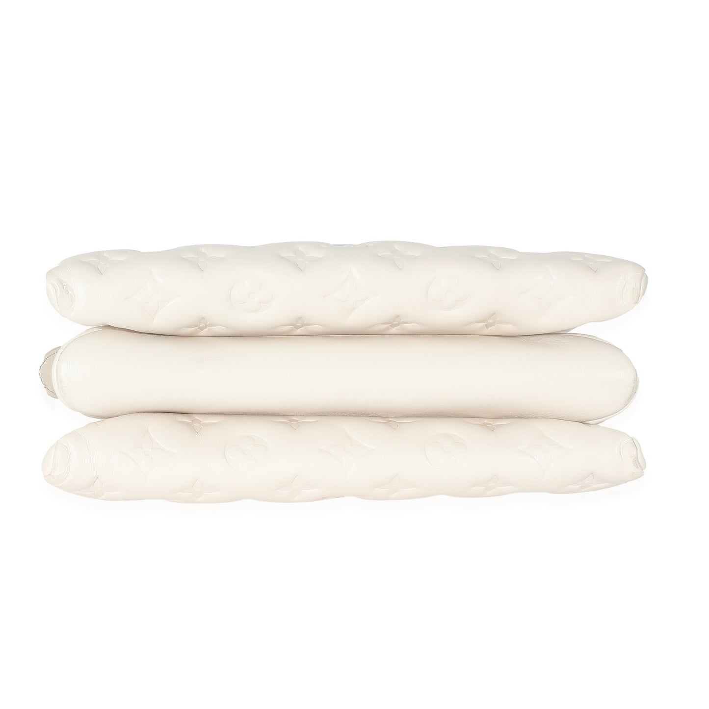 Louis Vuitton Louis Vuitton Cream Puffy Lambskin Monogram Coussin PM