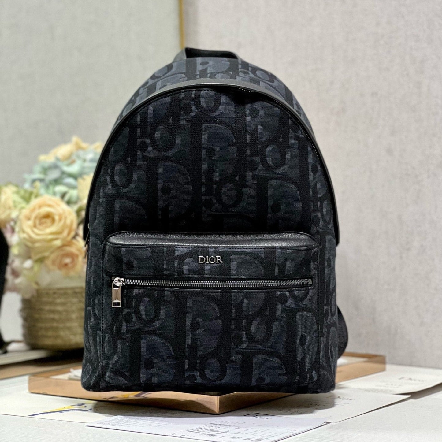 Luxury DiorRIDER BACKPACK BLACK OBLIQUE JACQUARD