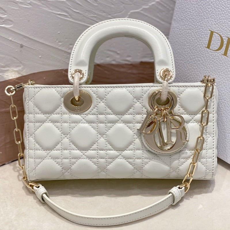 Luxury DiorMICRO LADY D-JOY 16.5 WHITE LAMBSKIN