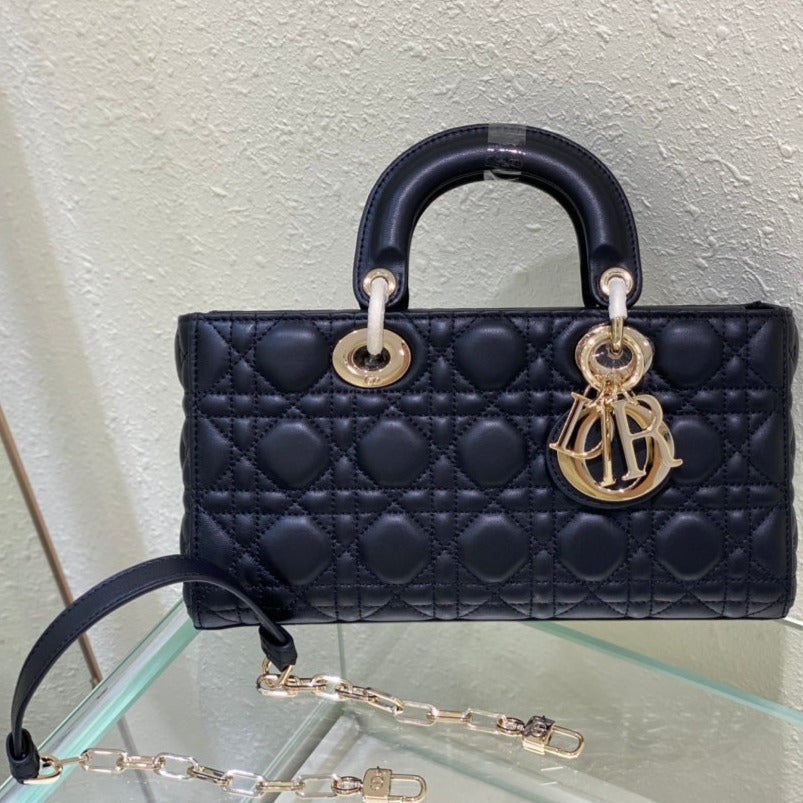 Luxury DiorMEDIUM LADY D-JOY 26 BLACK LAMBSKIN