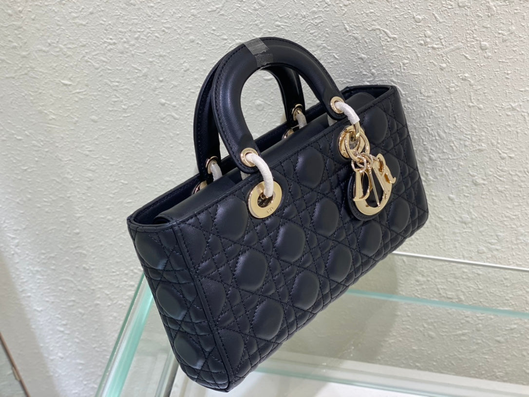 Luxury DiorMEDIUM LADY D-JOY 26 BLACK LAMBSKIN