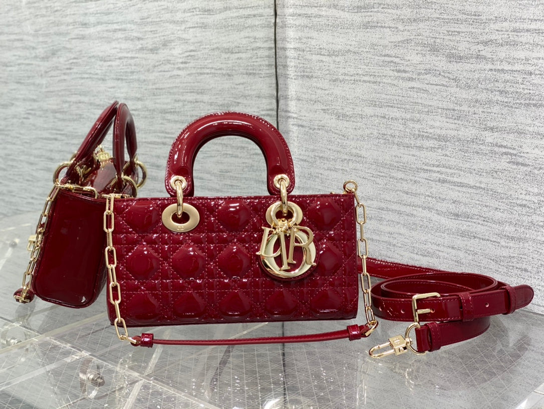 Luxury DiorSMALL LADY D-JOY 22 RED PATENT CALFSKIN