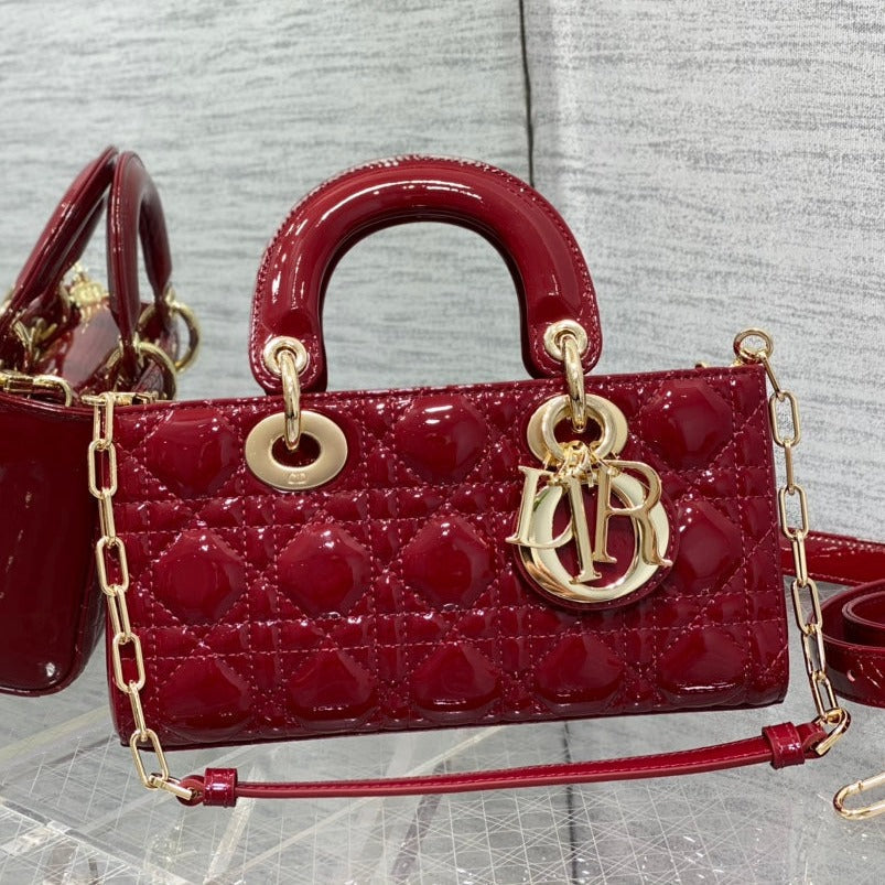 Luxury DiorSMALL LADY D-JOY 22 RED PATENT CALFSKIN