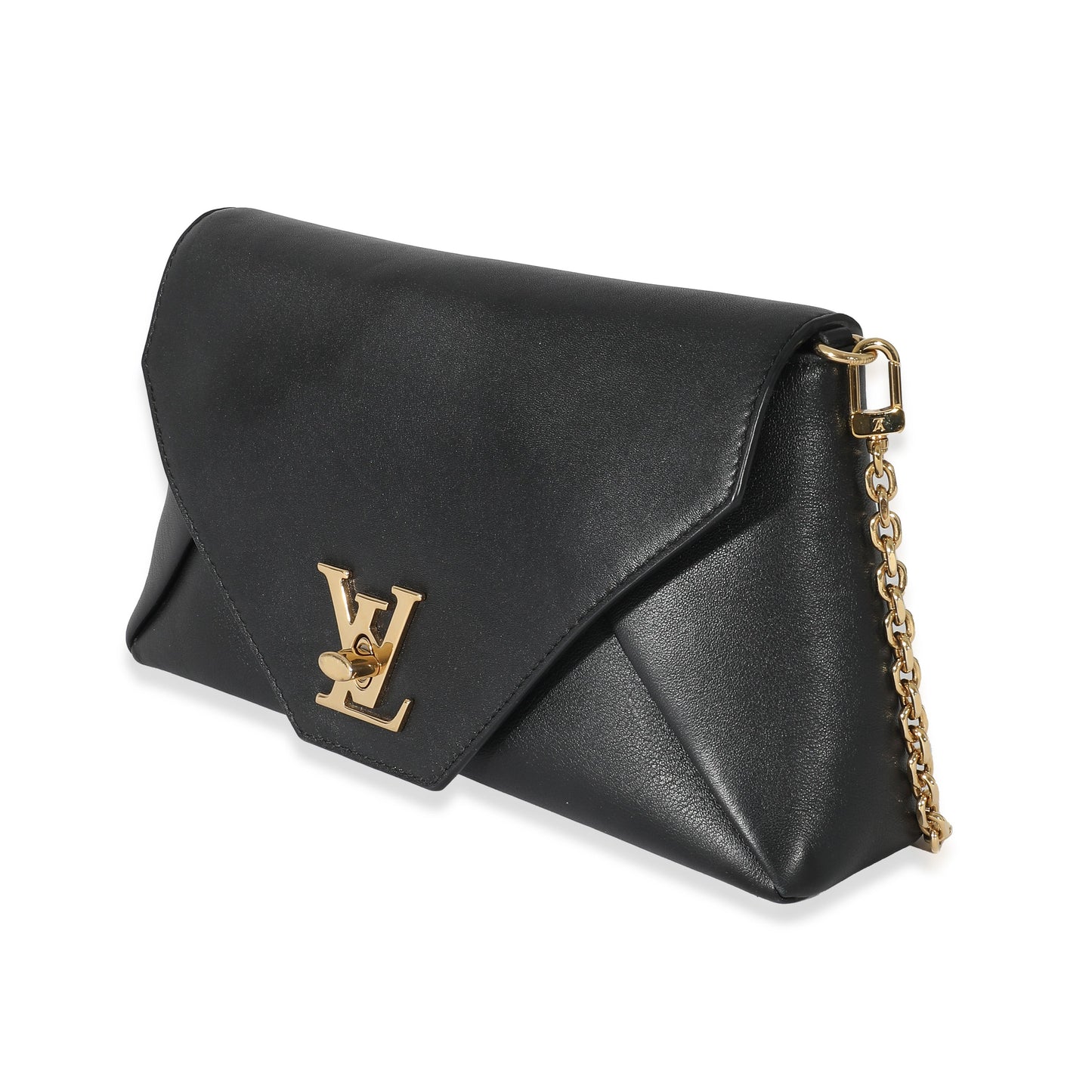 Louis Vuitton Louis Vuitton Black Calfskin Love Note Chain Clutch 