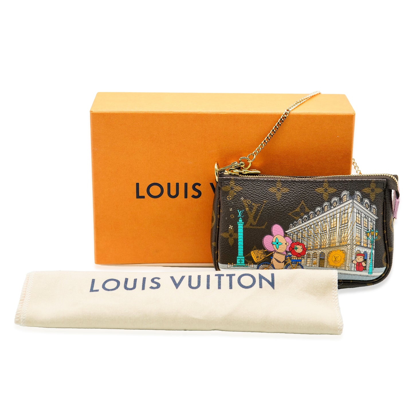 Louis Vuitton Louis Vuitton Monogram Canvas Christmas Animation Paris Mini Pochette Accessoire