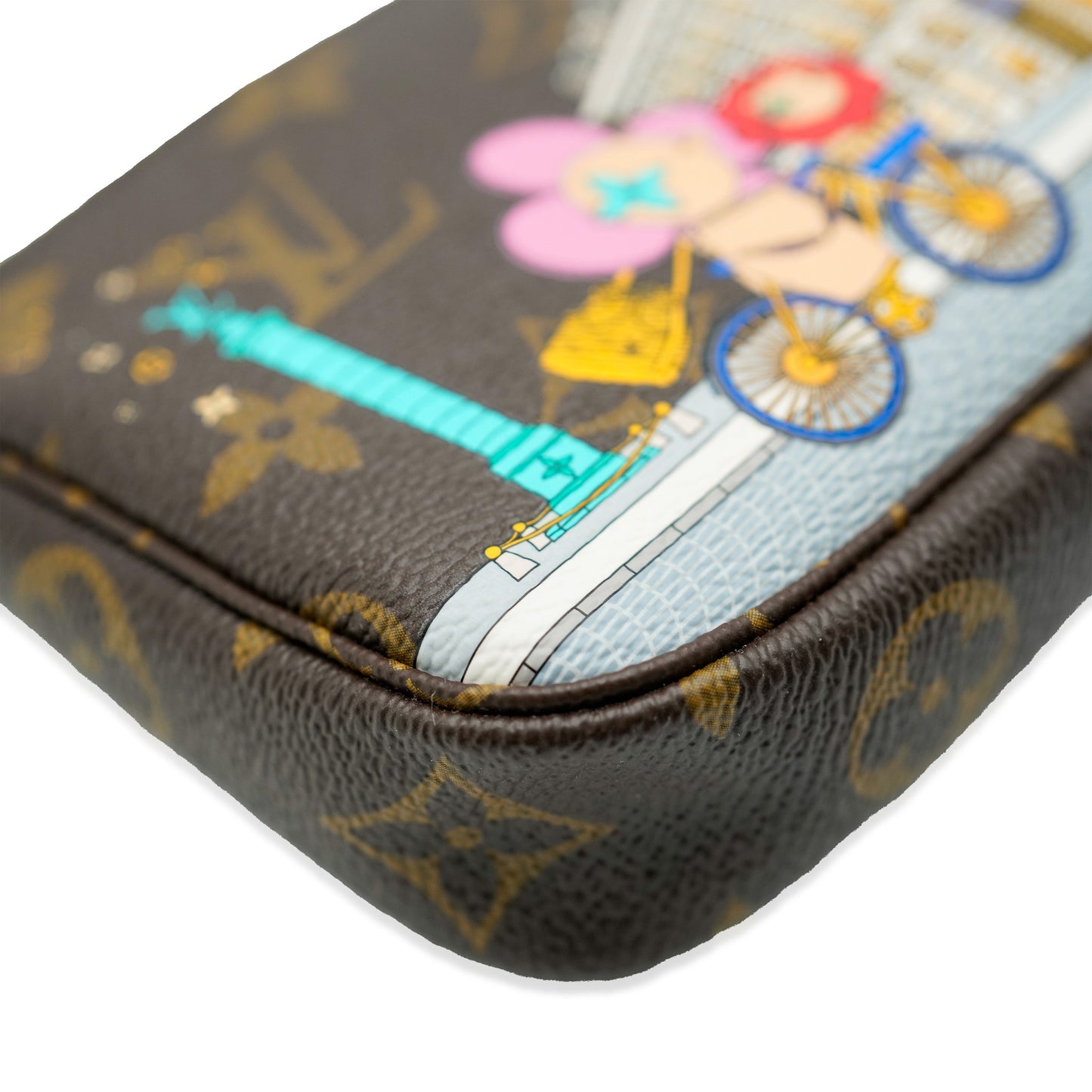 Louis Vuitton Louis Vuitton Monogram Canvas Christmas Animation Paris Mini Pochette Accessoire