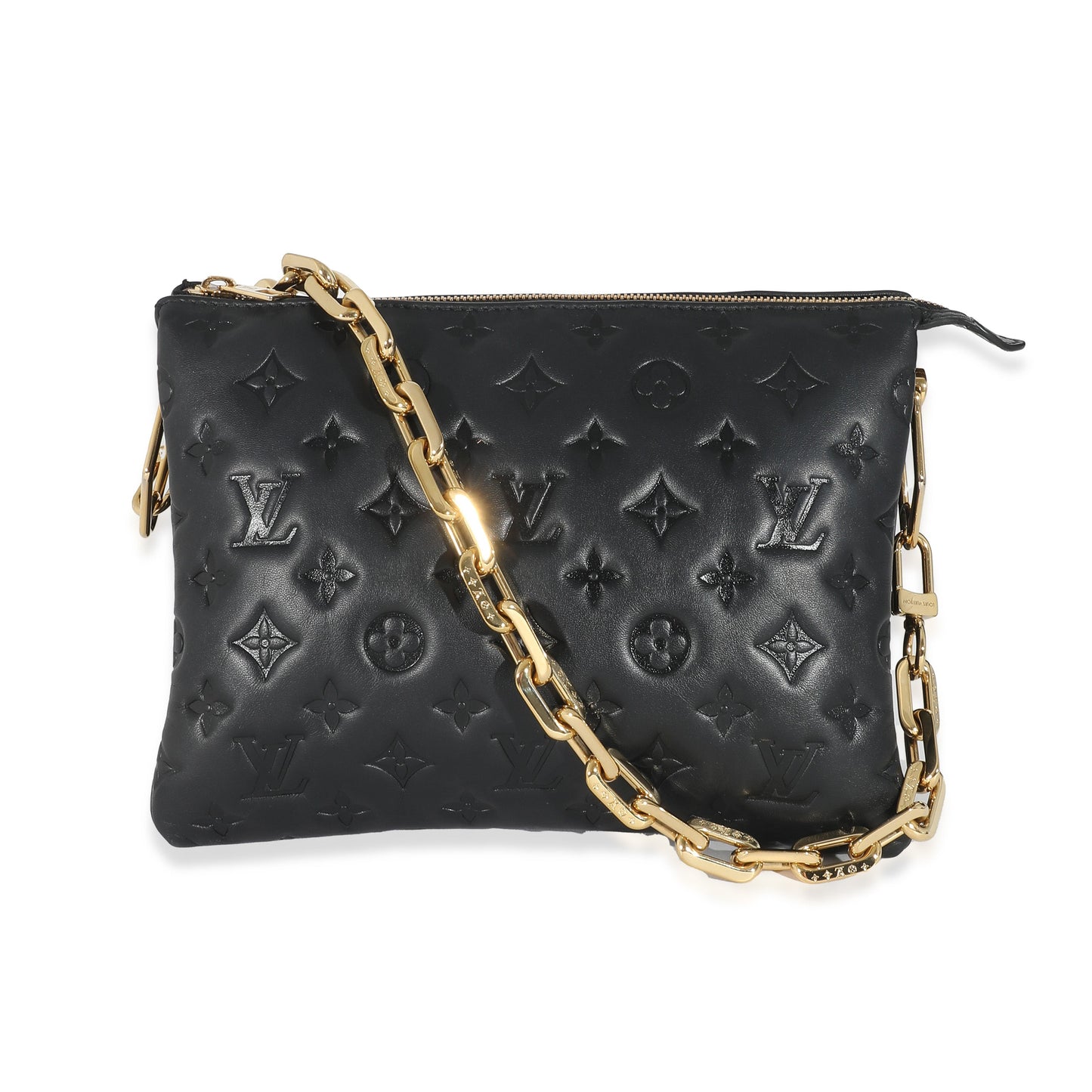 Louis Vuitton Louis Vuitton Black Puffy Lambskin Coussin PM