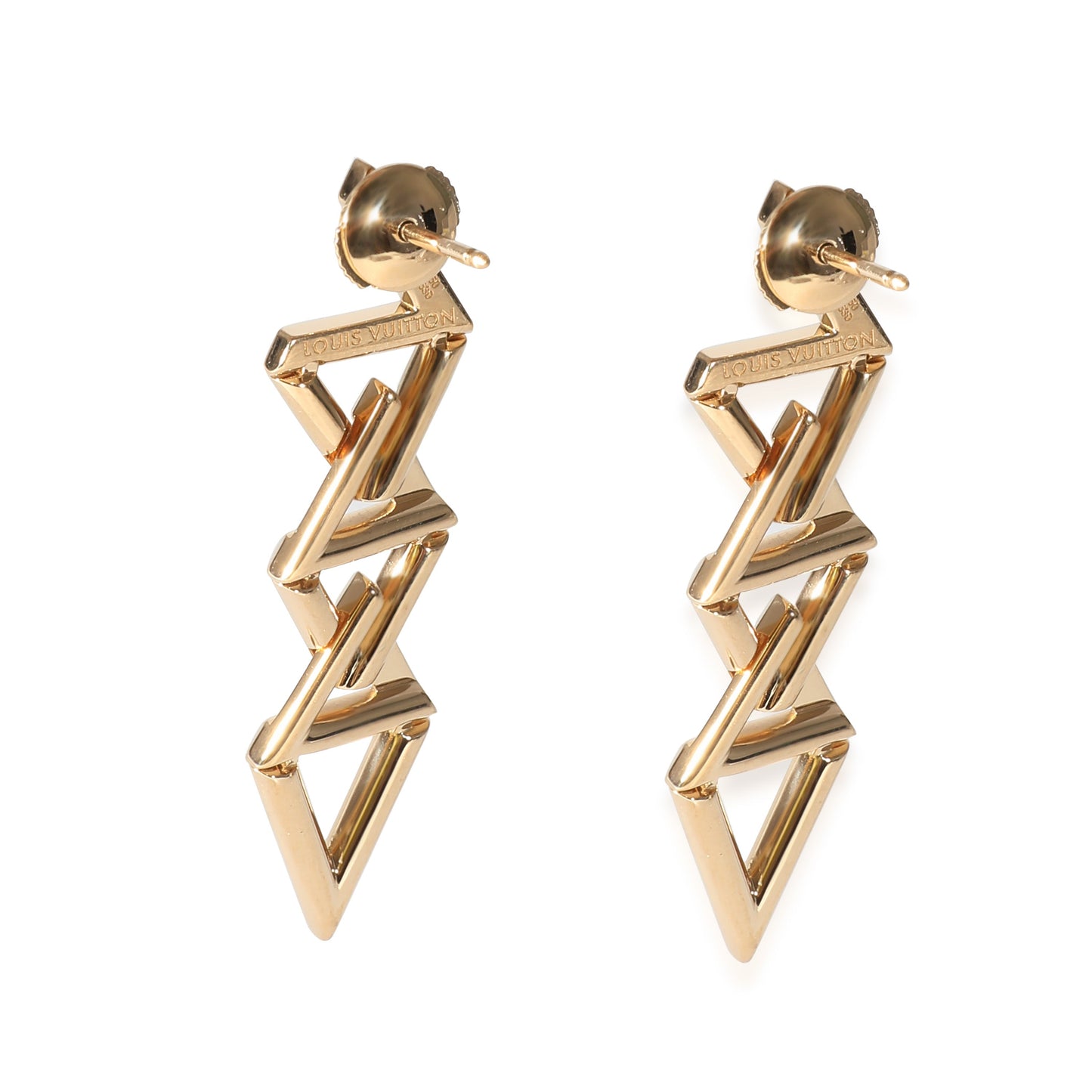 Louis Vuitton LV Volt Curb Chain Earrings in 18k Yellow Gold