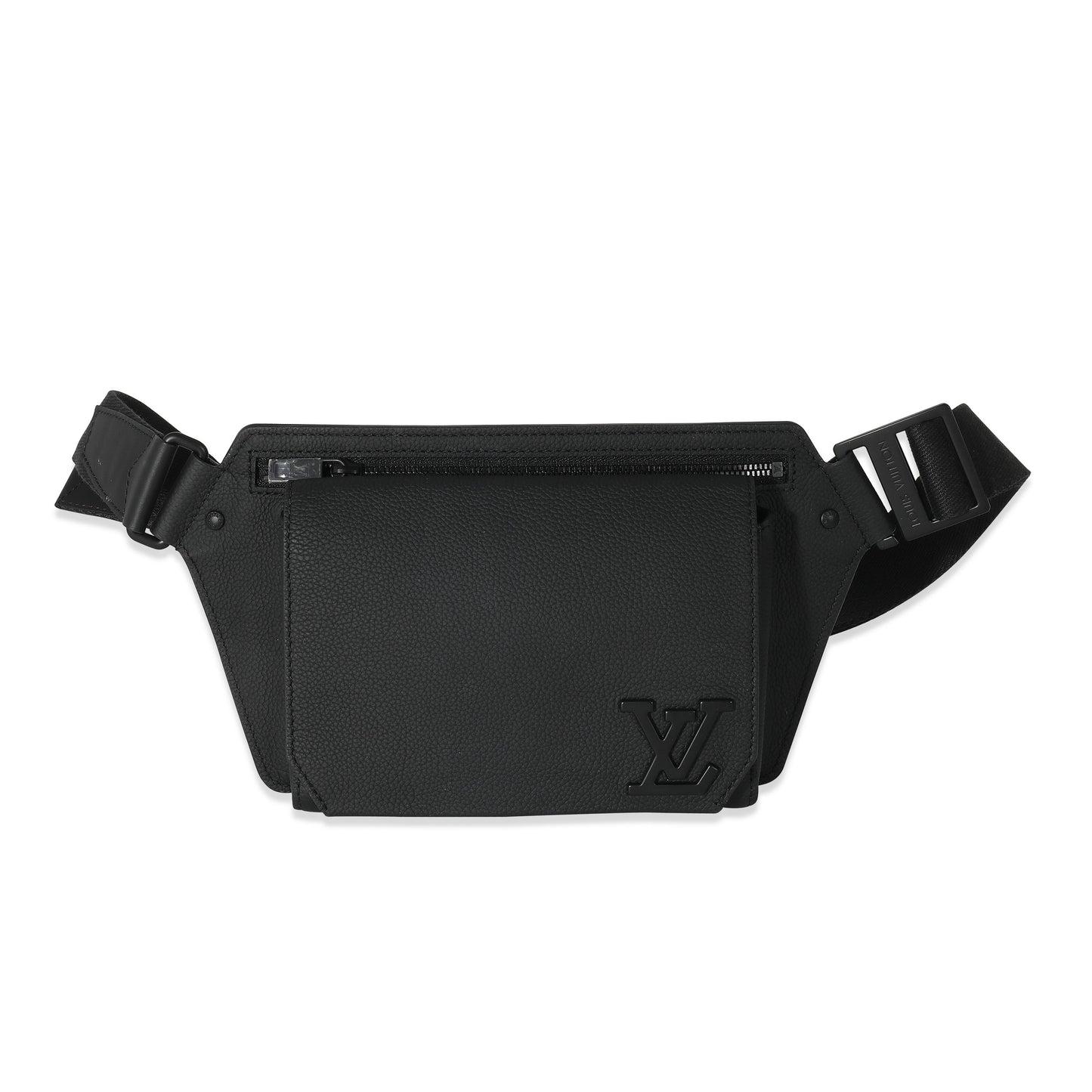 Louis Vuitton Louis Vuitton Black Grained Calfskin Aerogram Takeoff Sling Bag