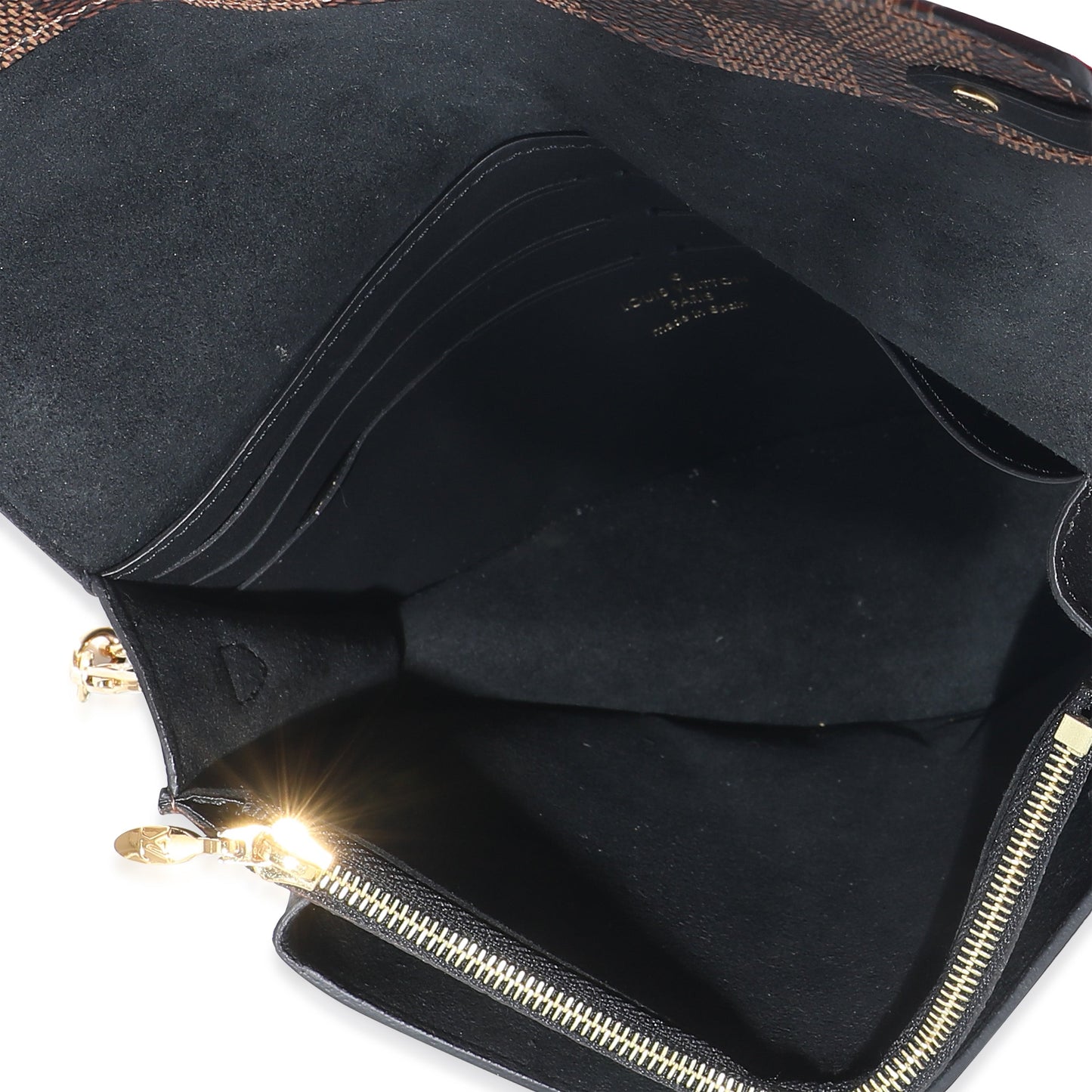 Louis Vuitton Louis Vuitton Black Damier Ebene Canvas Vavin Chain Wallet