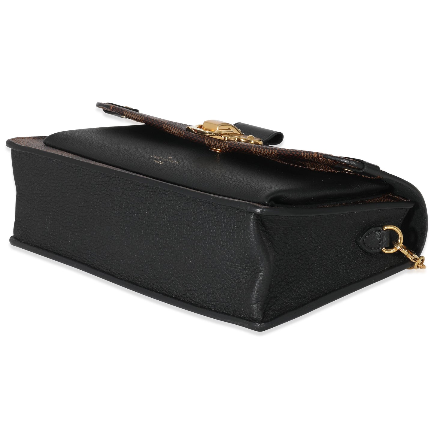 Louis Vuitton Louis Vuitton Black Damier Ebene Canvas Vavin Chain Wallet