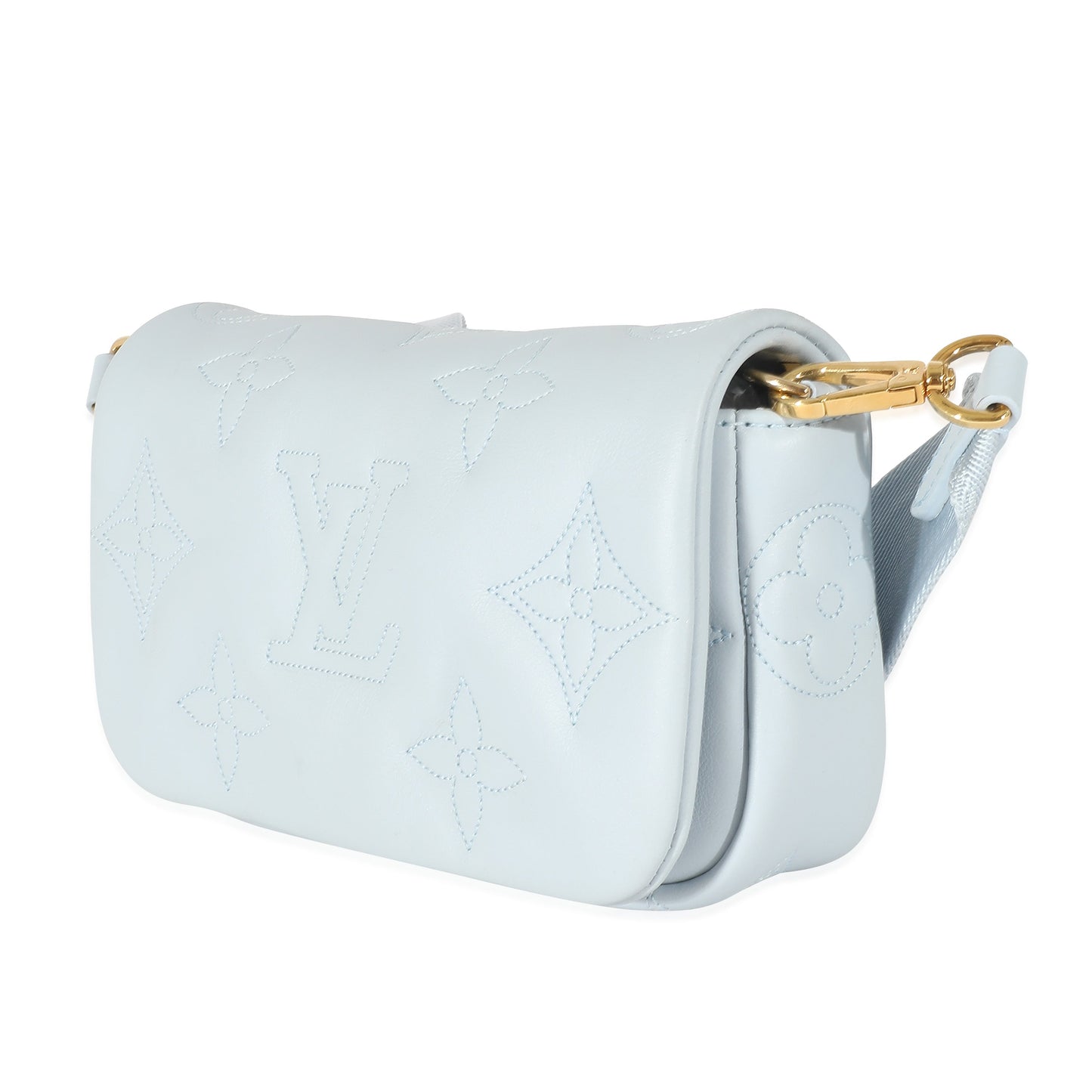 Louis Vuitton Louis Vuitton Bleu Glacier Bubblegram Wallet On Strap