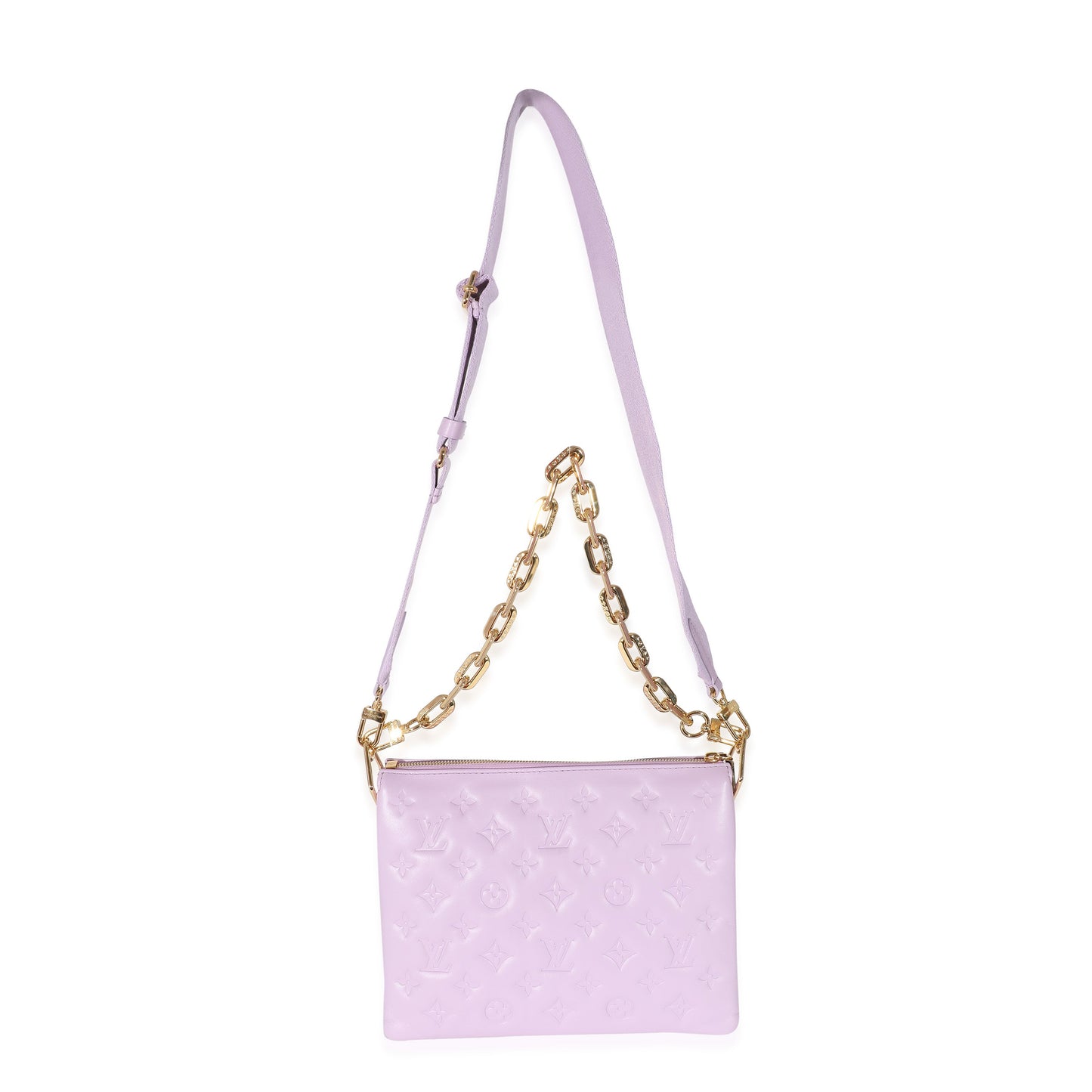 Louis Vuitton Louis Vuitton Parme Monogram Embossed Puffy Lambskin Coussin PM