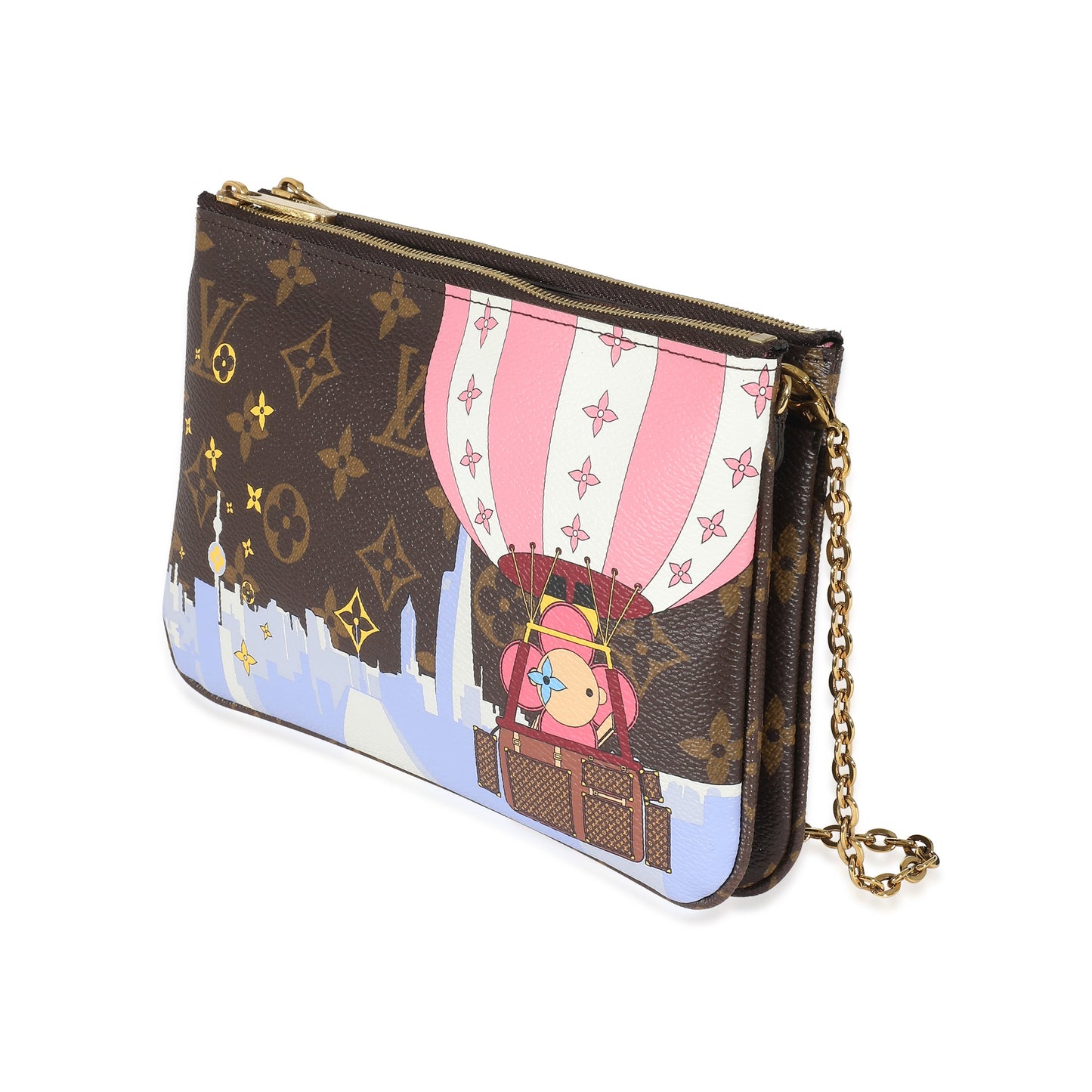 Louis Vuitton Louis Vuitton Monogram Canvas Vivienne Christmas Animation Double Zip Pochette