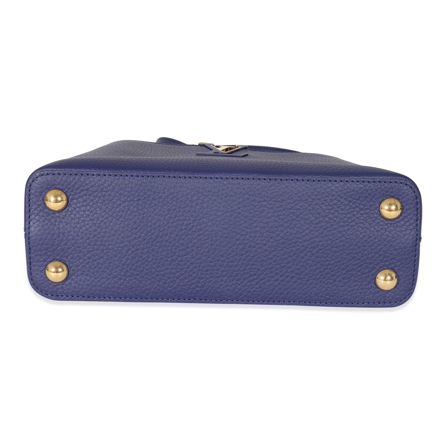 Louis Vuitton Louis Vuitton Taurillon Blue Tan Monogram Flowers Capucines BB
