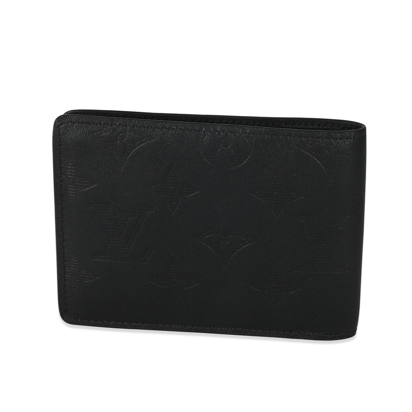 Louis Vuitton Black Monogram Shadow Calfskin Multiple Wallet