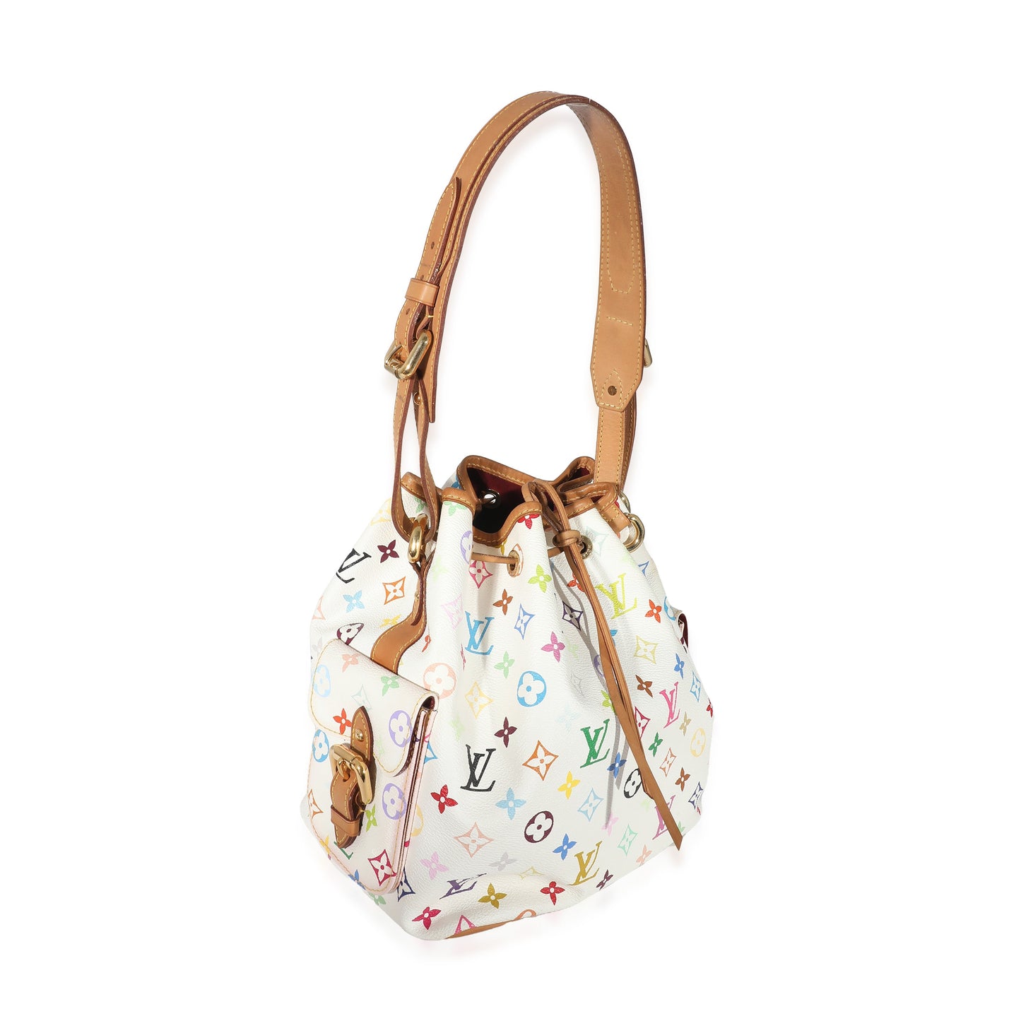 Louis Vuitton Louis Vuitton x Takashi Murakami White Monogram Multicolore Canvas Petit Noé