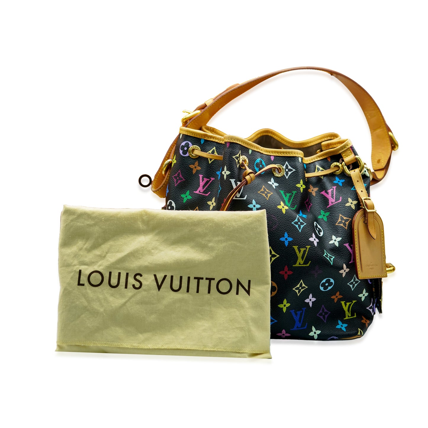 Louis Vuitton Louis Vuitton Black Monogram Multicolore Petit Noé